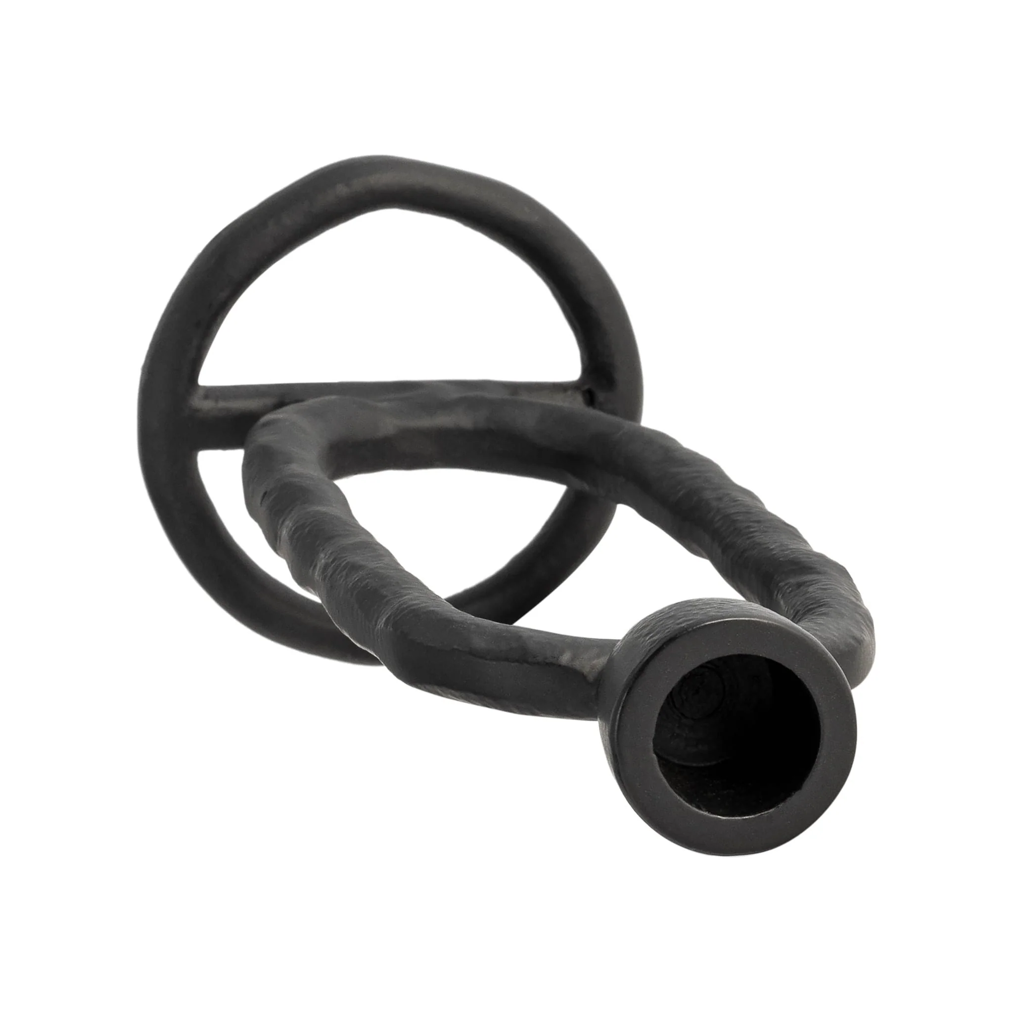 Metal, 8" Open Oval Taper Candleholder, Black - Image 3