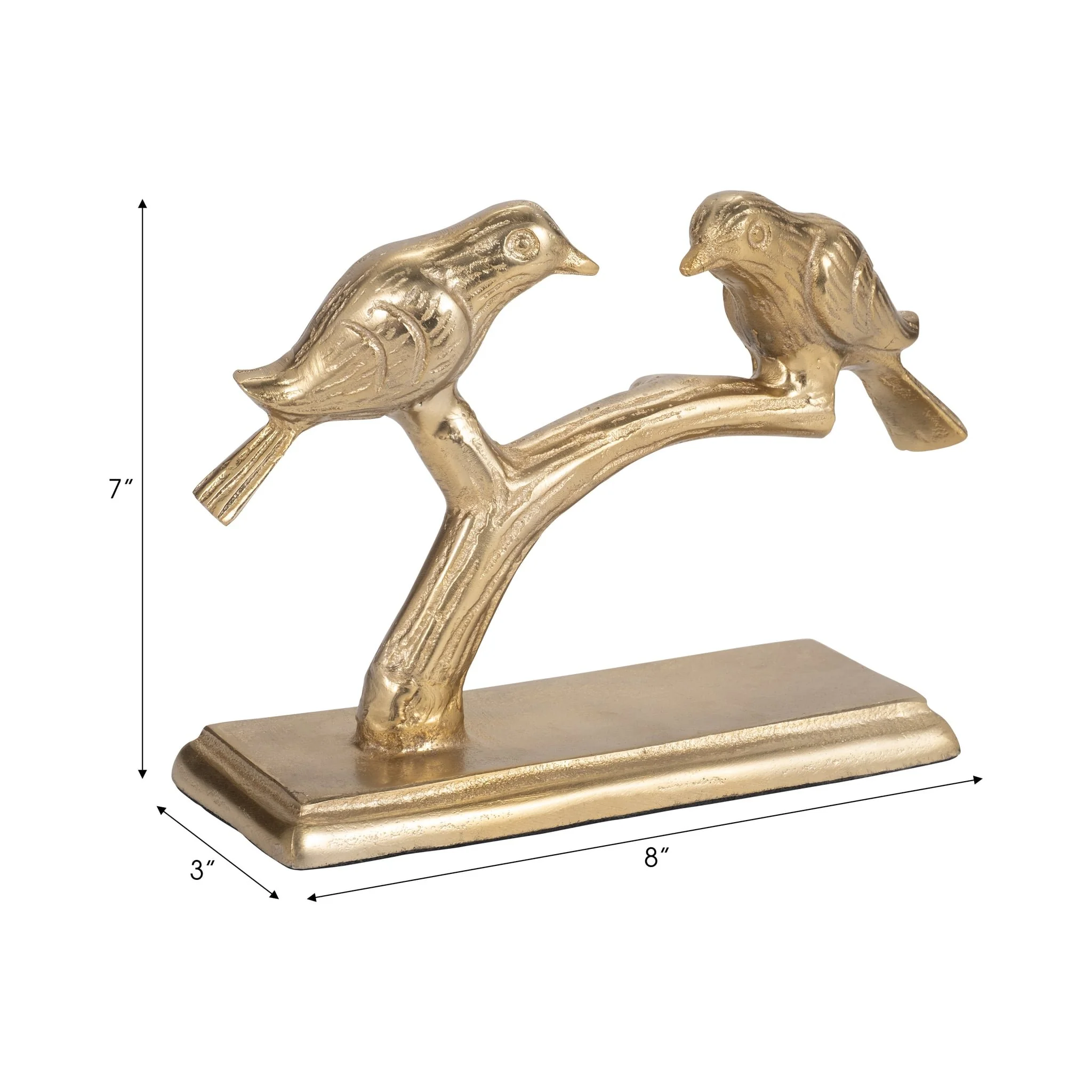 Metal, 8" Perched Birds, Gold - Image 8