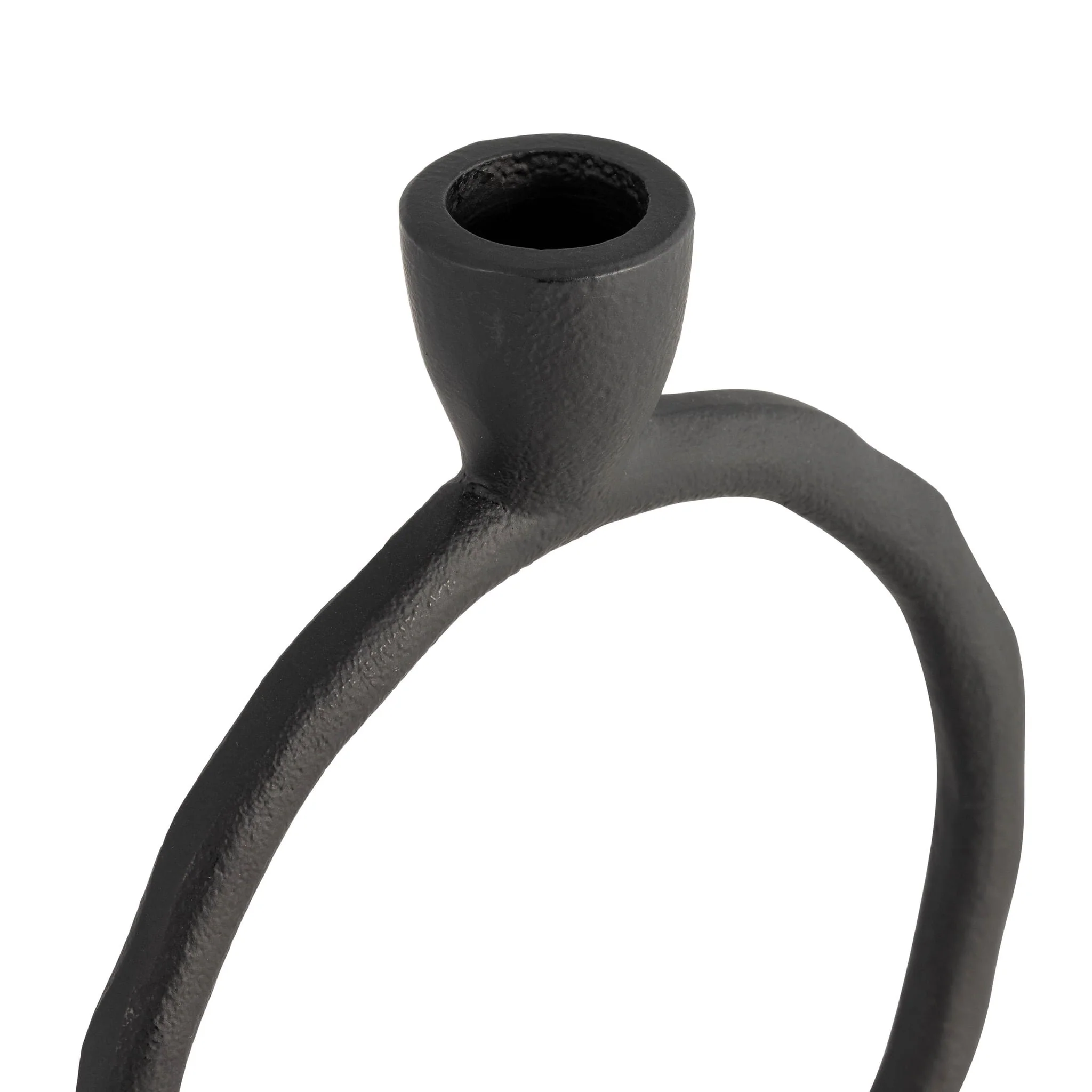 Metal, 8" Round Ring Taper Candleholder, Black - Image 5