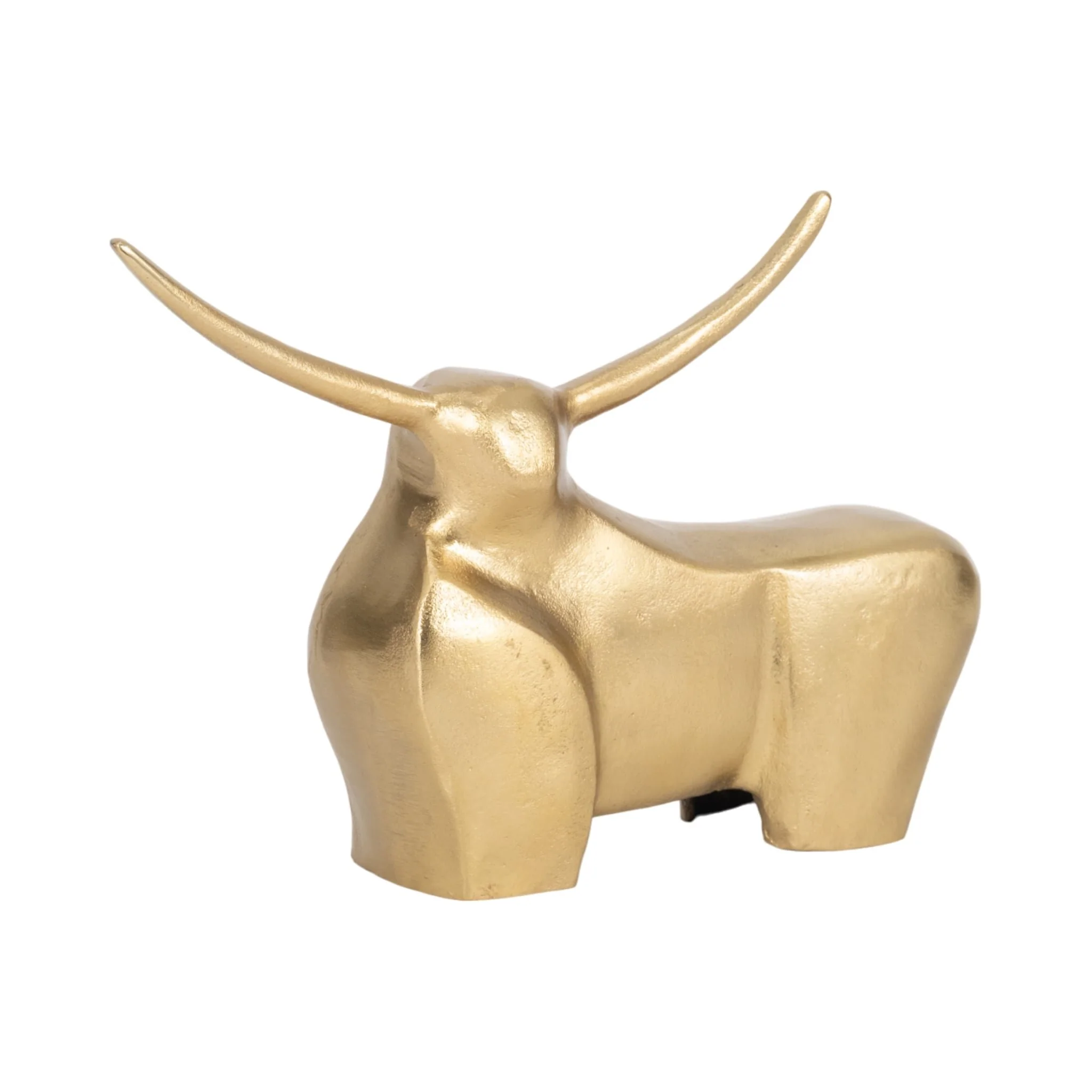 Metal, 8" Standing Bull, Gold - Image 2