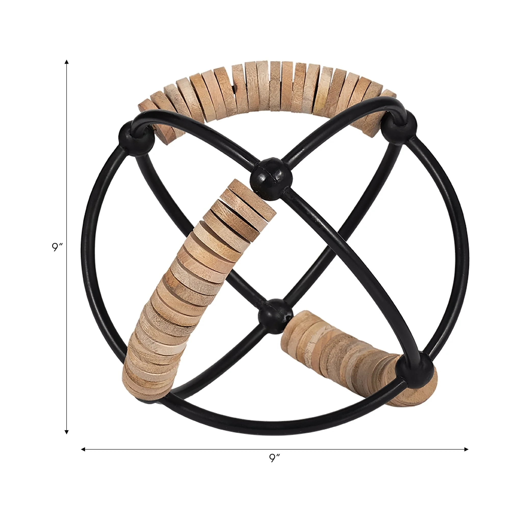 Metal, 9" Abacus Orb, Natural/black - Image 6