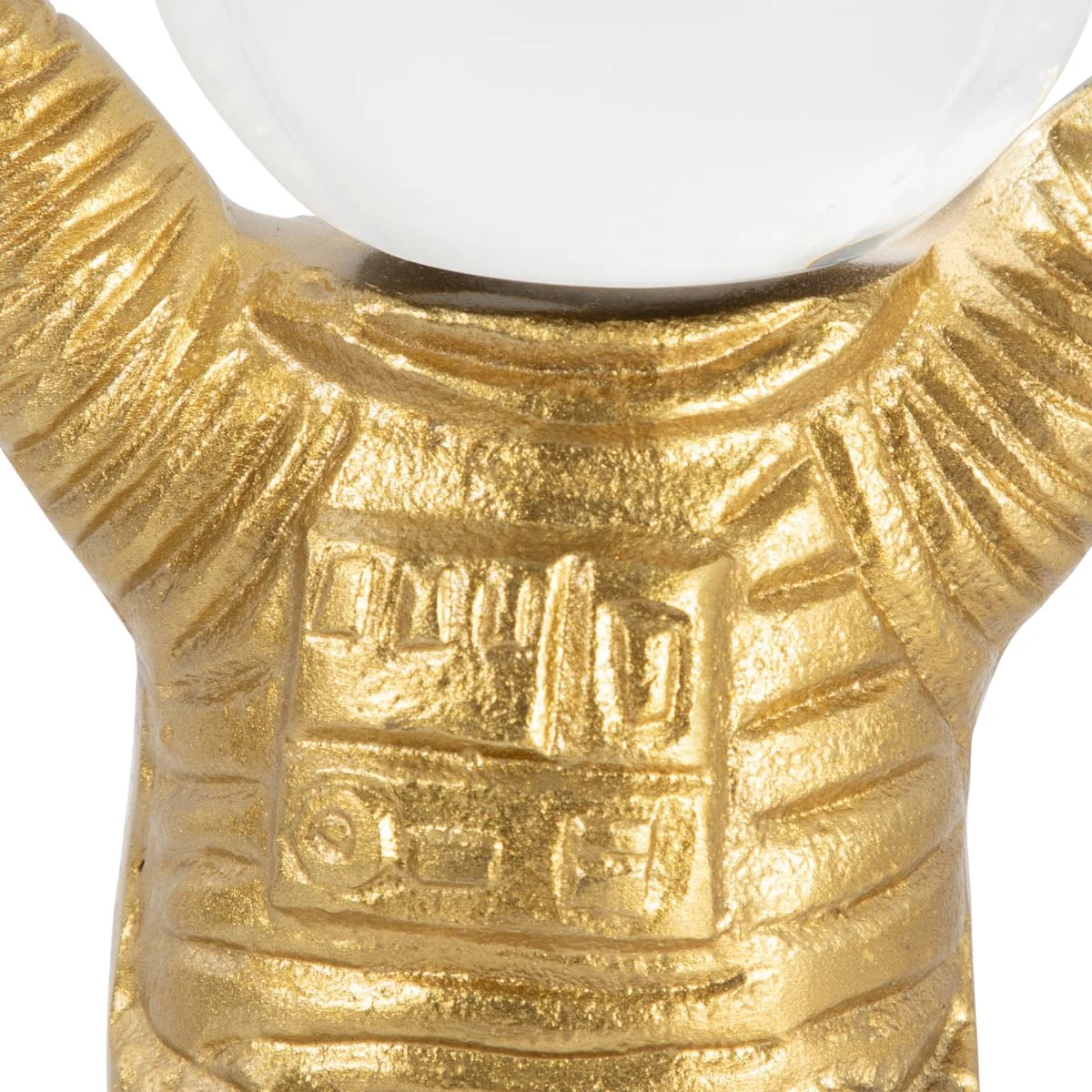 Metal, 9" Astronaut W Crystal Orb Head, Gold/clea - Image 5