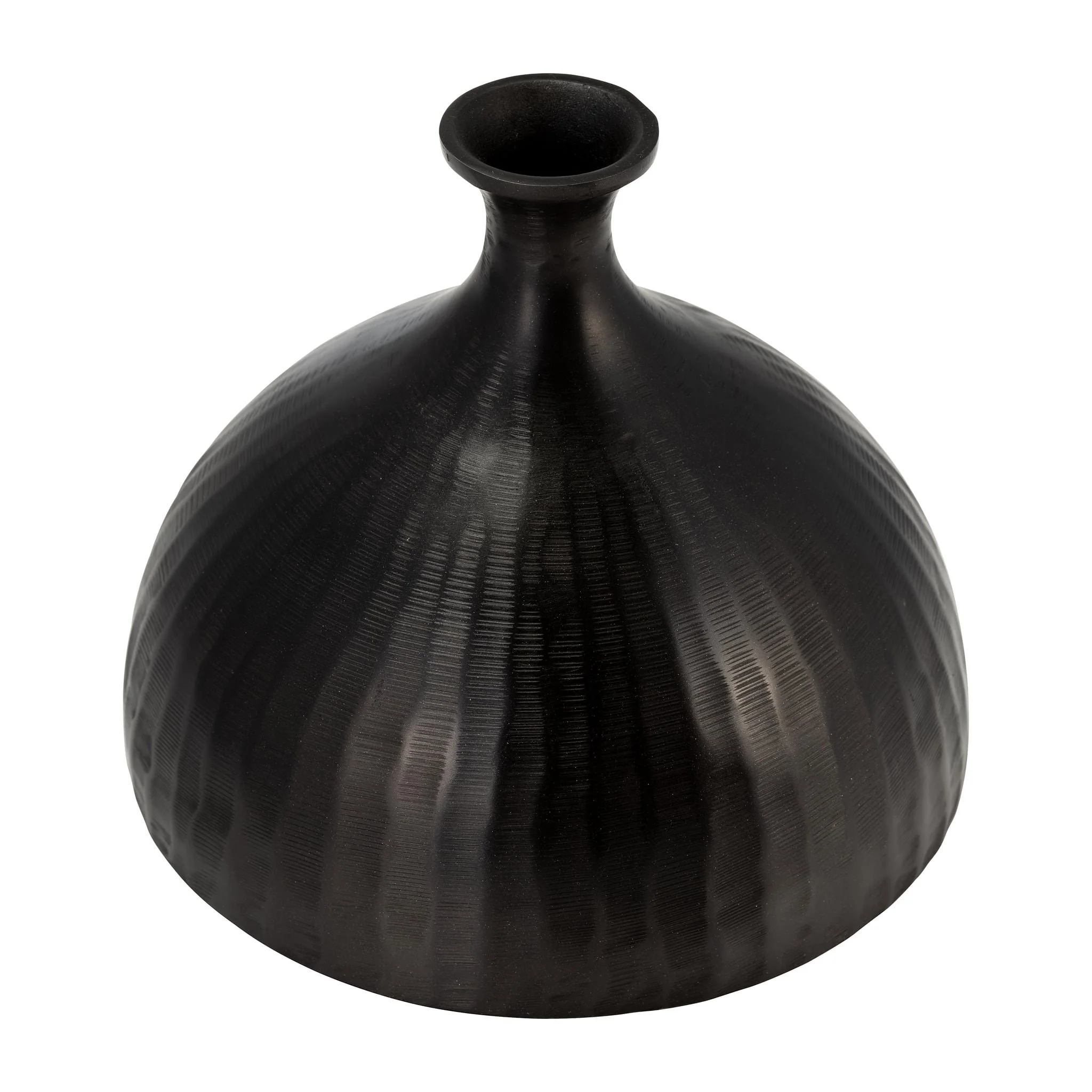 Metal, 9" Bulbous Vase, Bronze - Image 2