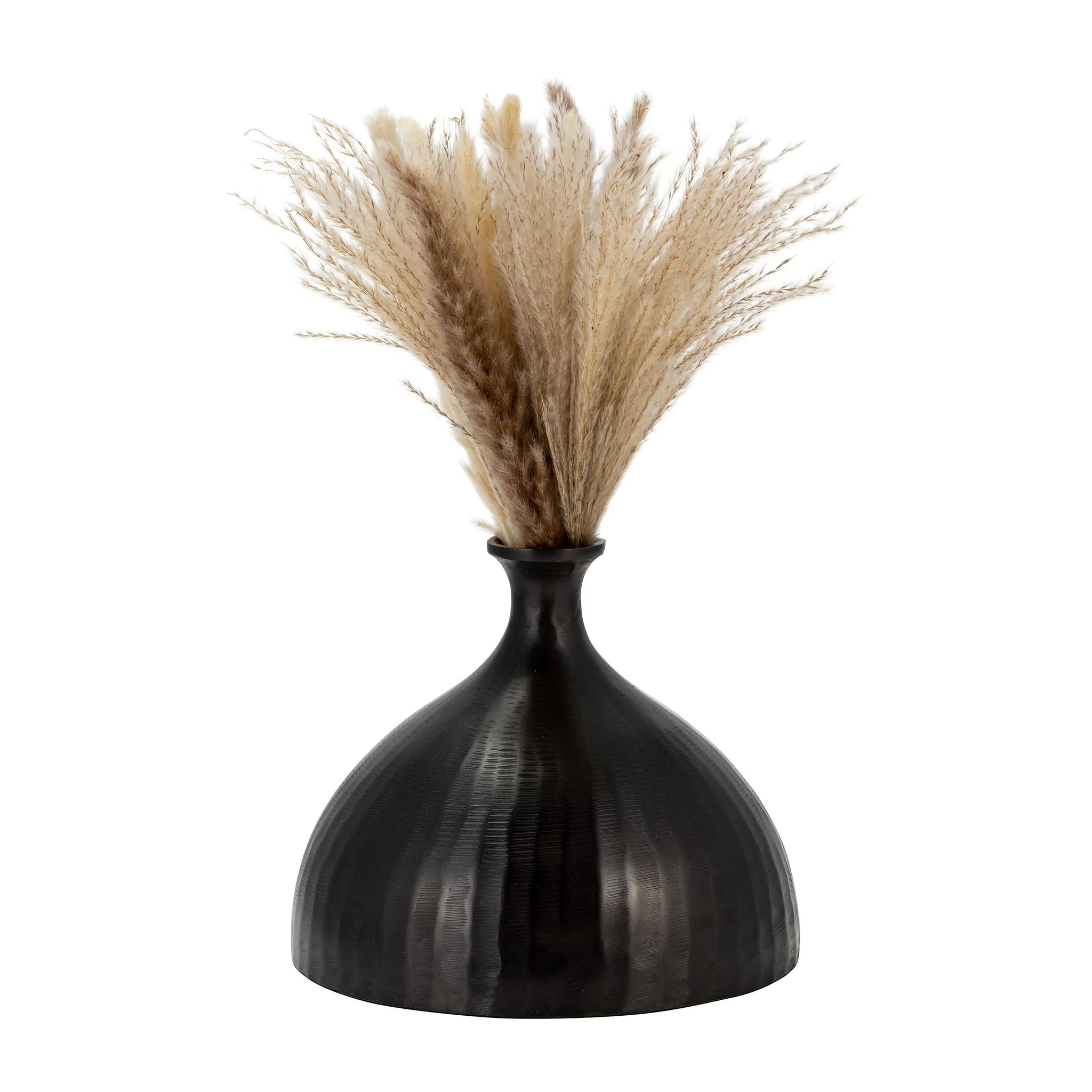 Metal, 9" Bulbous Vase, Bronze - Image 3