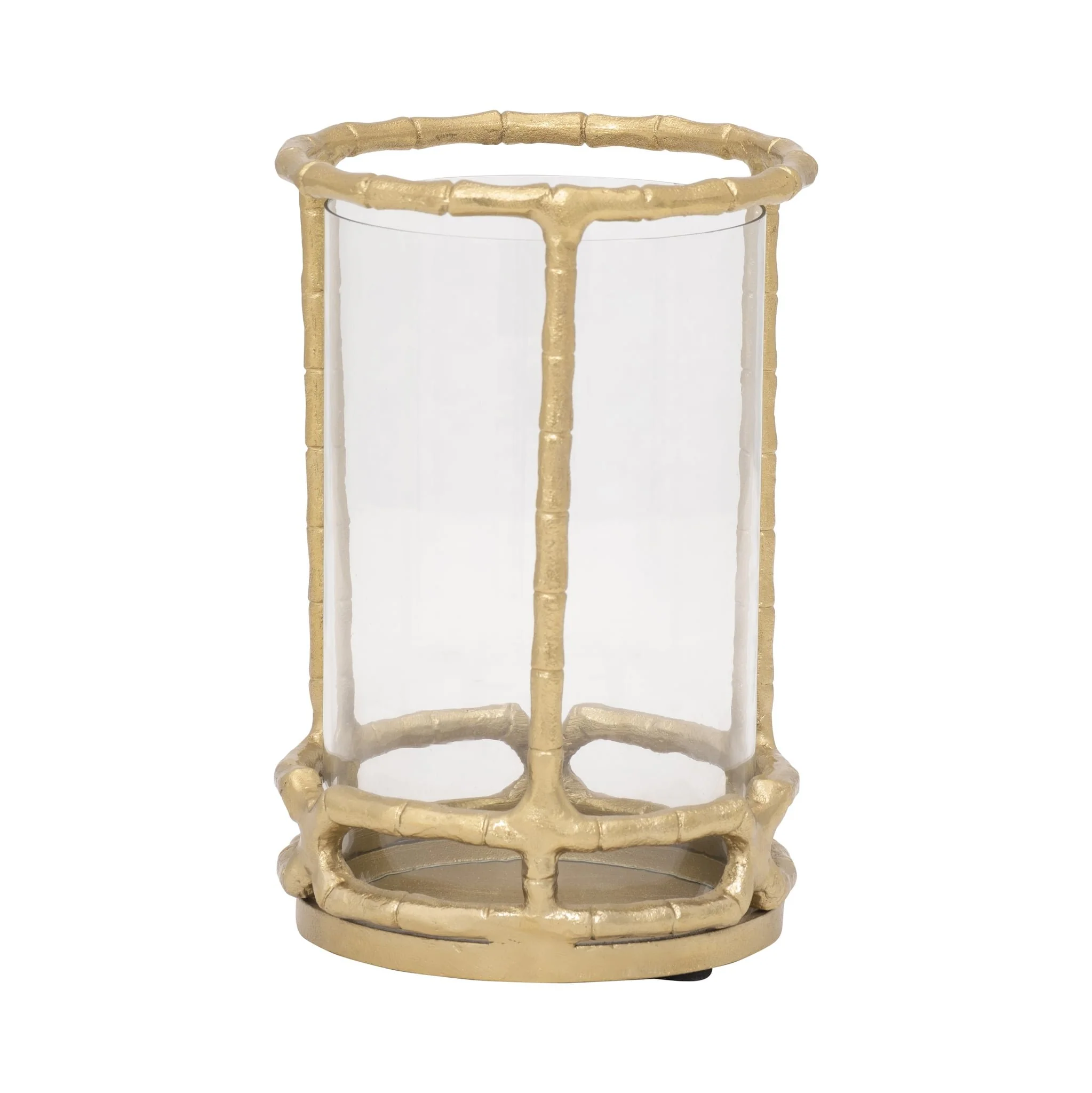 Metal, 9" Hurricane Holder, Gold - Image 2