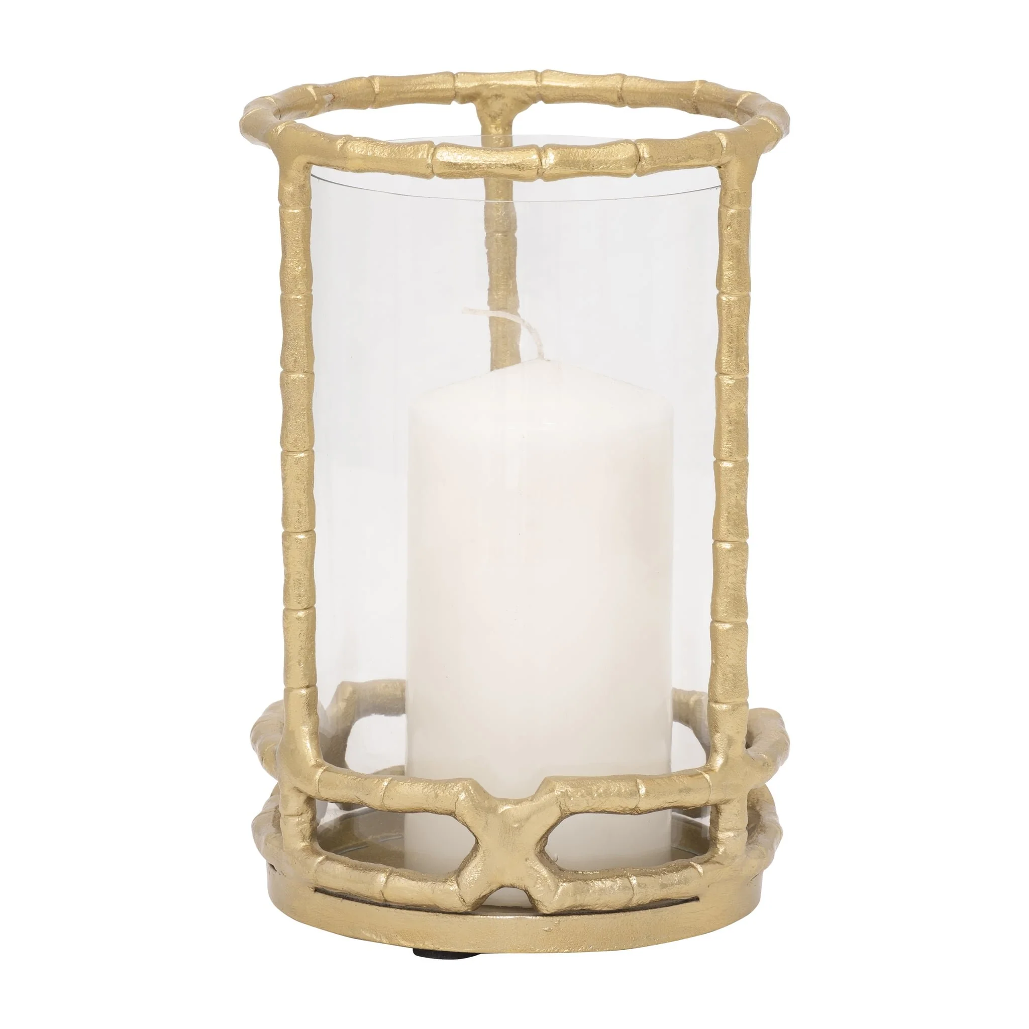 Metal, 9" Hurricane Holder, Gold - Image 3
