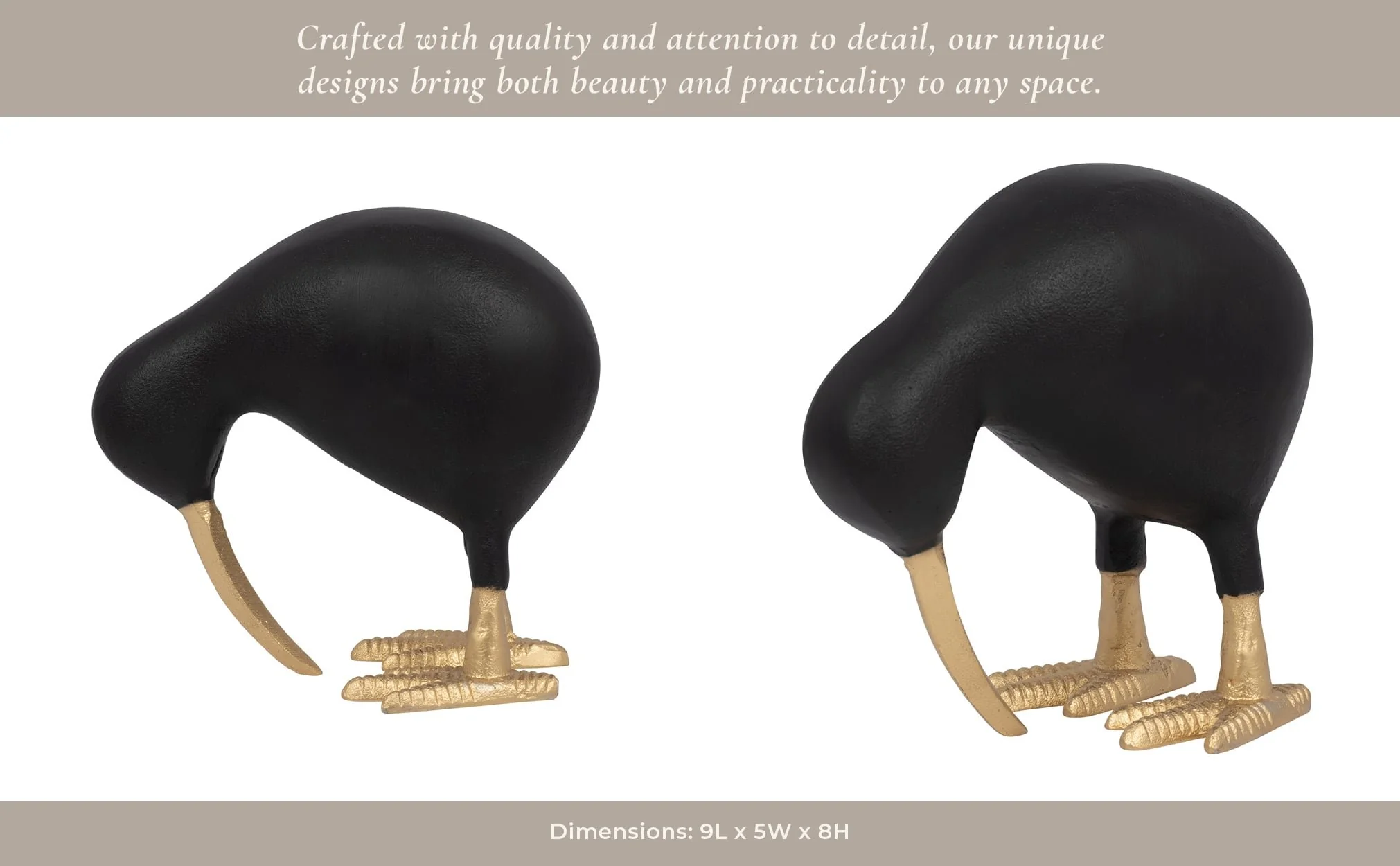 Metal, 9" Kiwi Mom, Black/gold - Image 13