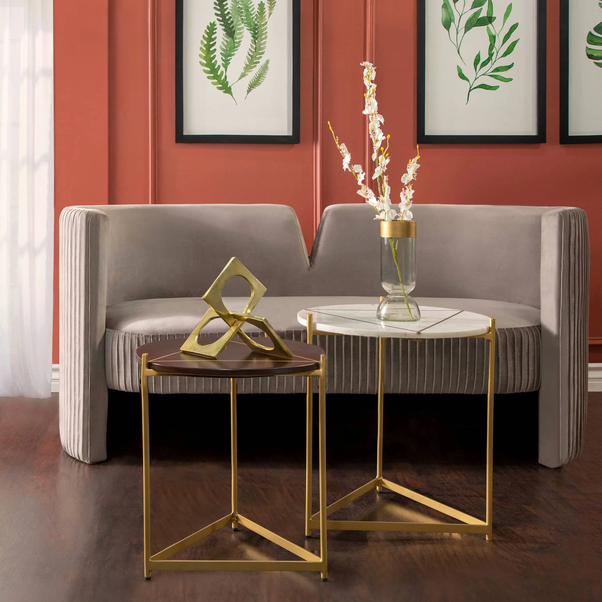 Metal 9" Linked Square Deco, Gold - Image 7