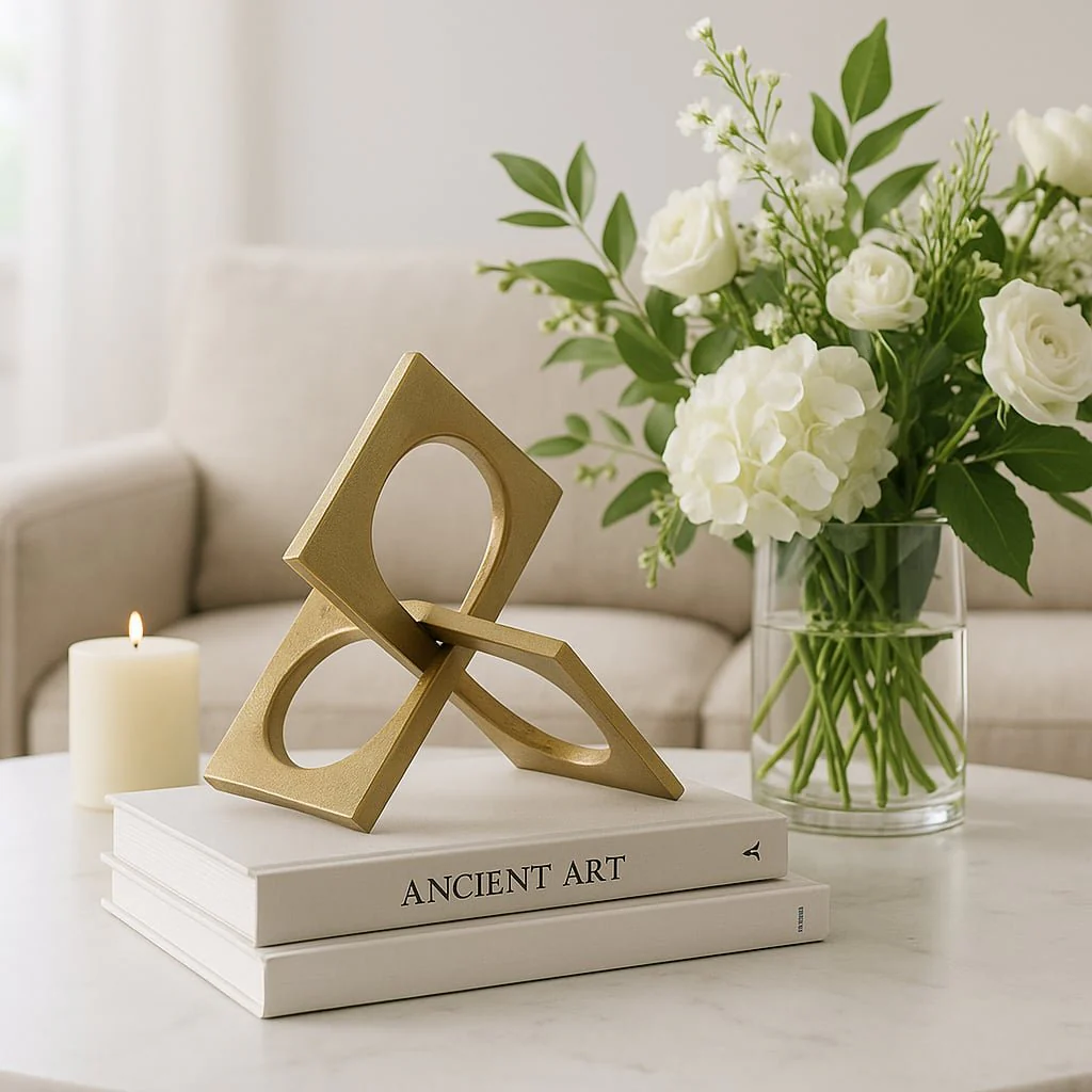 Metal 9" Linked Square Deco, Gold - Image 9