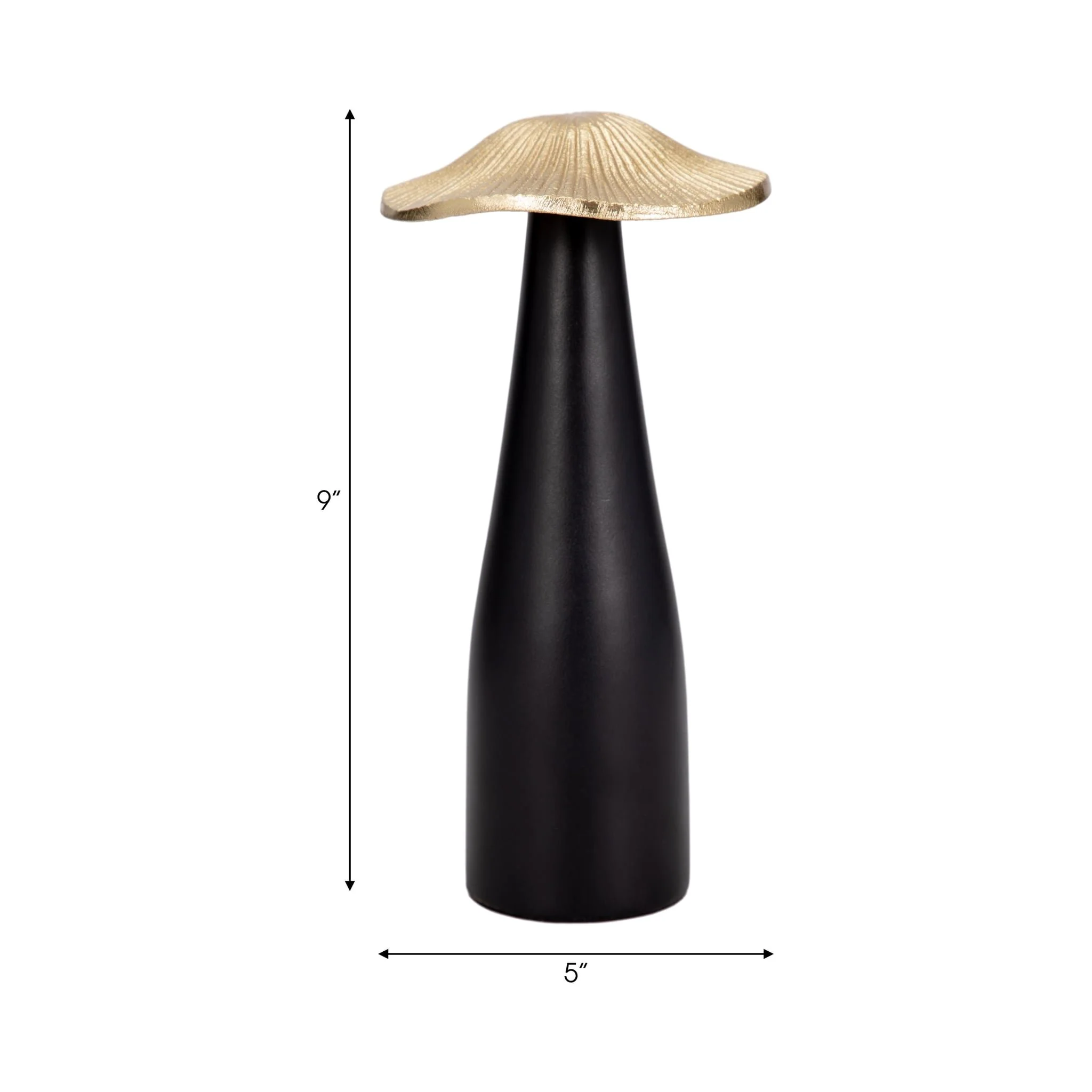 Metal, 9" Mushroom Deco, Black/gold - Image 7