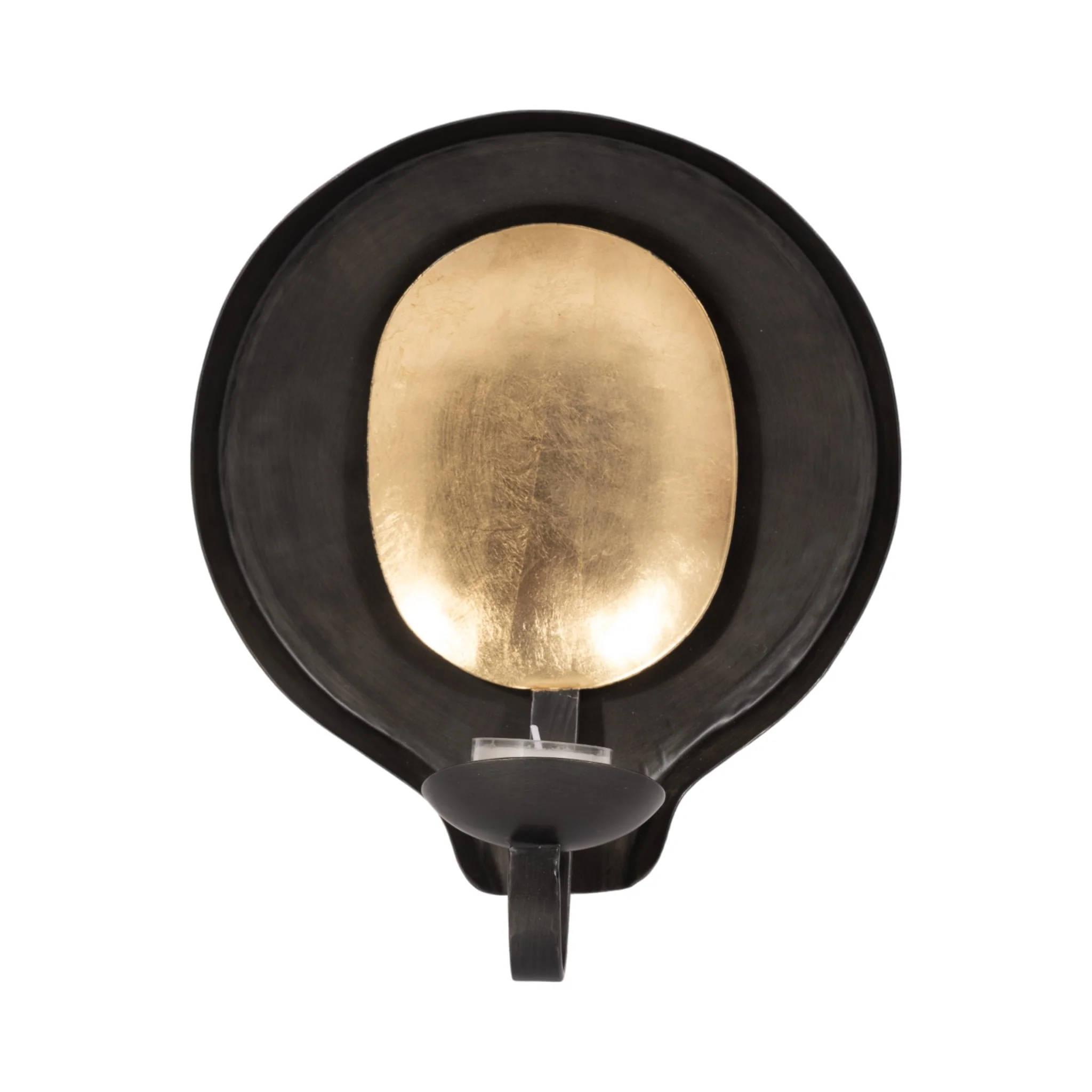 Metal, 9" Round Votive Holder, Black/gold - Image 2