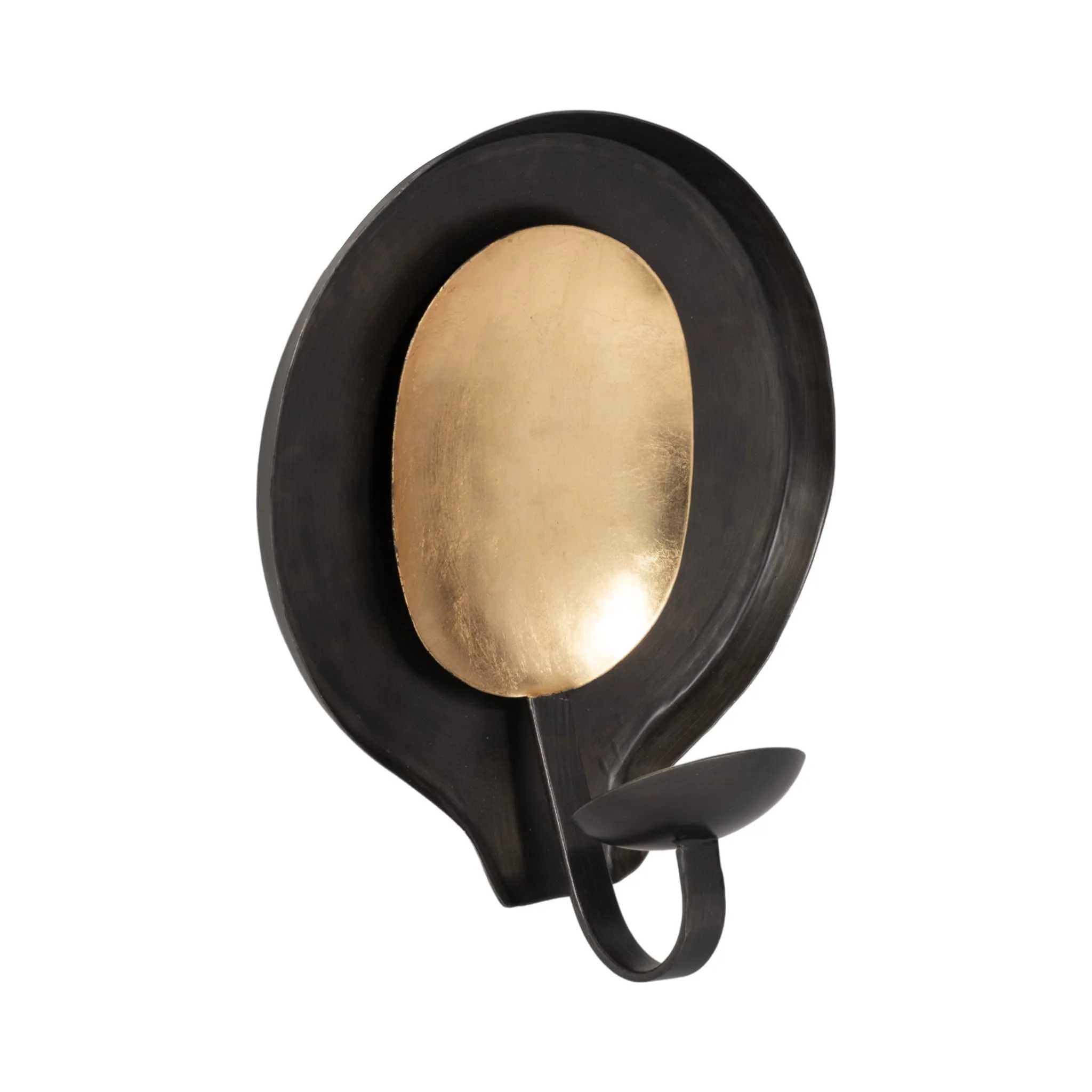 Metal, 9" Round Votive Holder, Black/gold - Image 3
