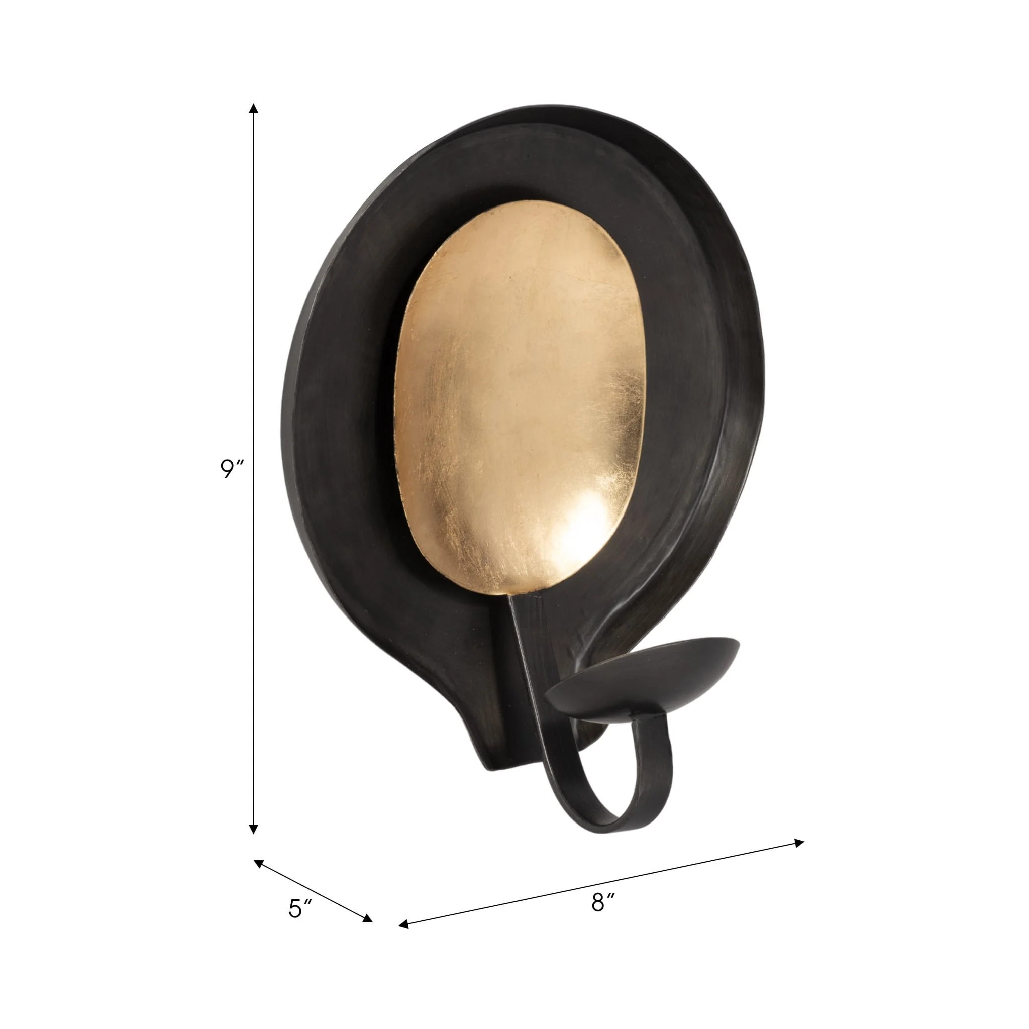 Metal, 9" Round Votive Holder, Black/gold - Image 7