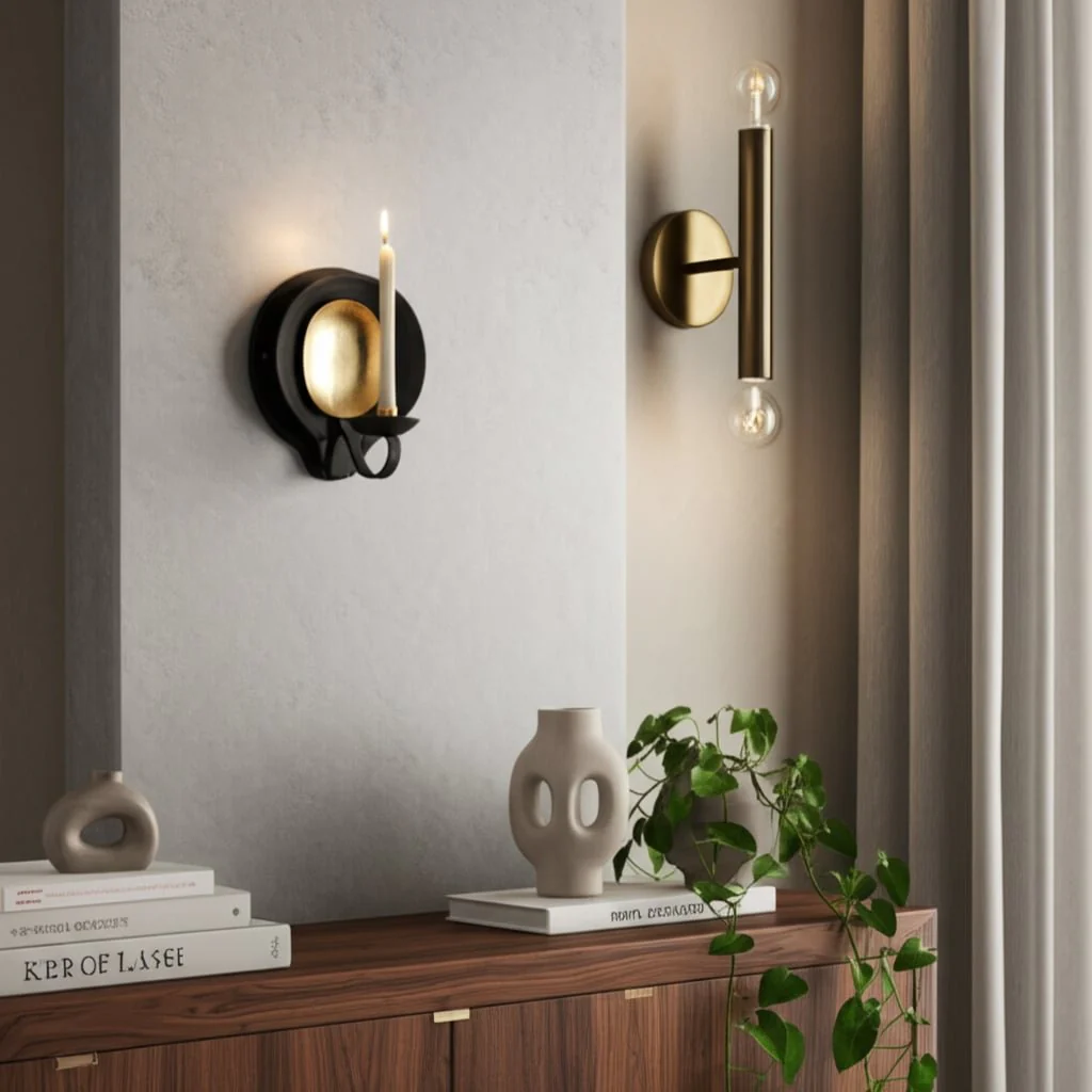Metal, 9" Round Votive Holder, Black/gold - Image 9