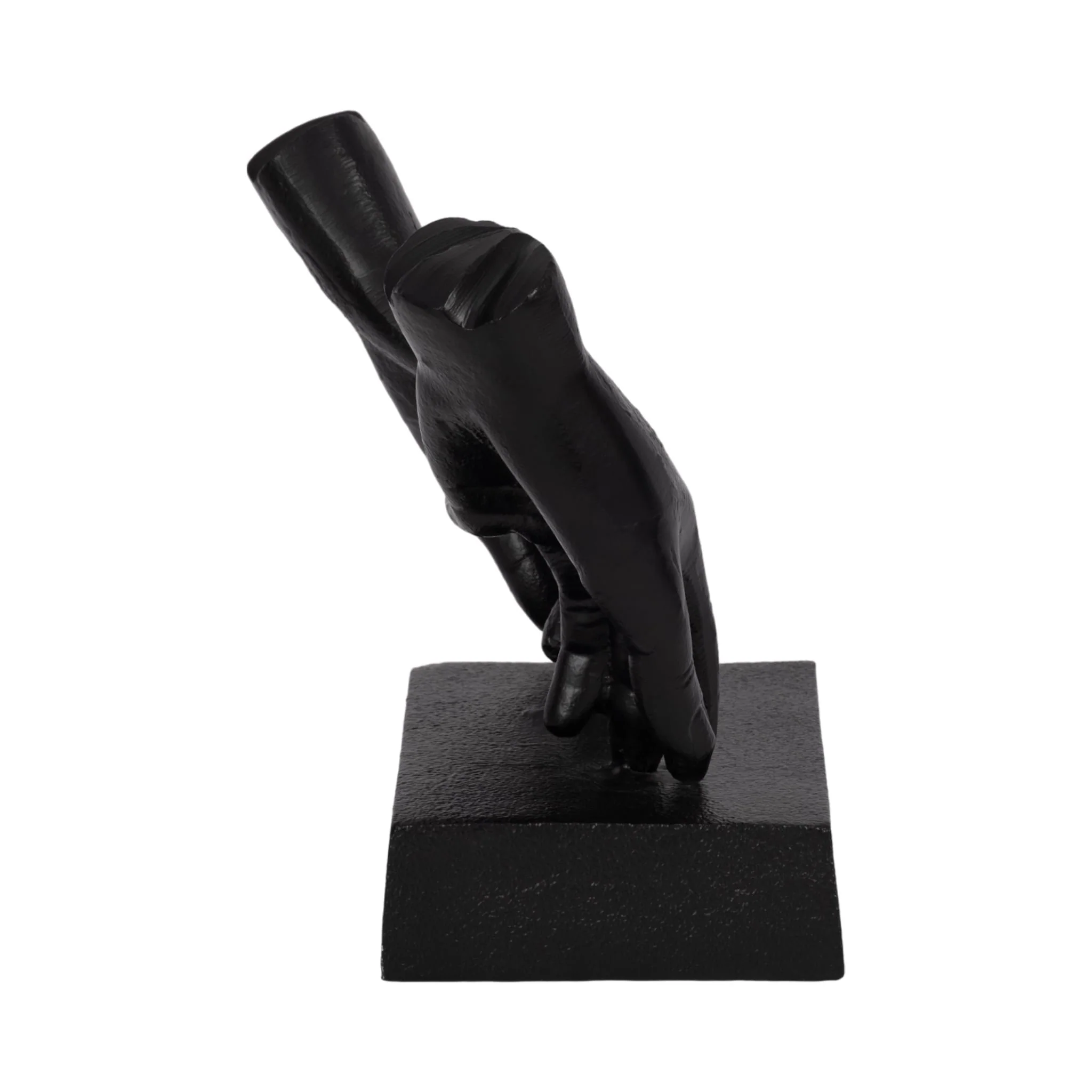 Metal,9"h,entwined Hands Sculpture, Black - Image 3