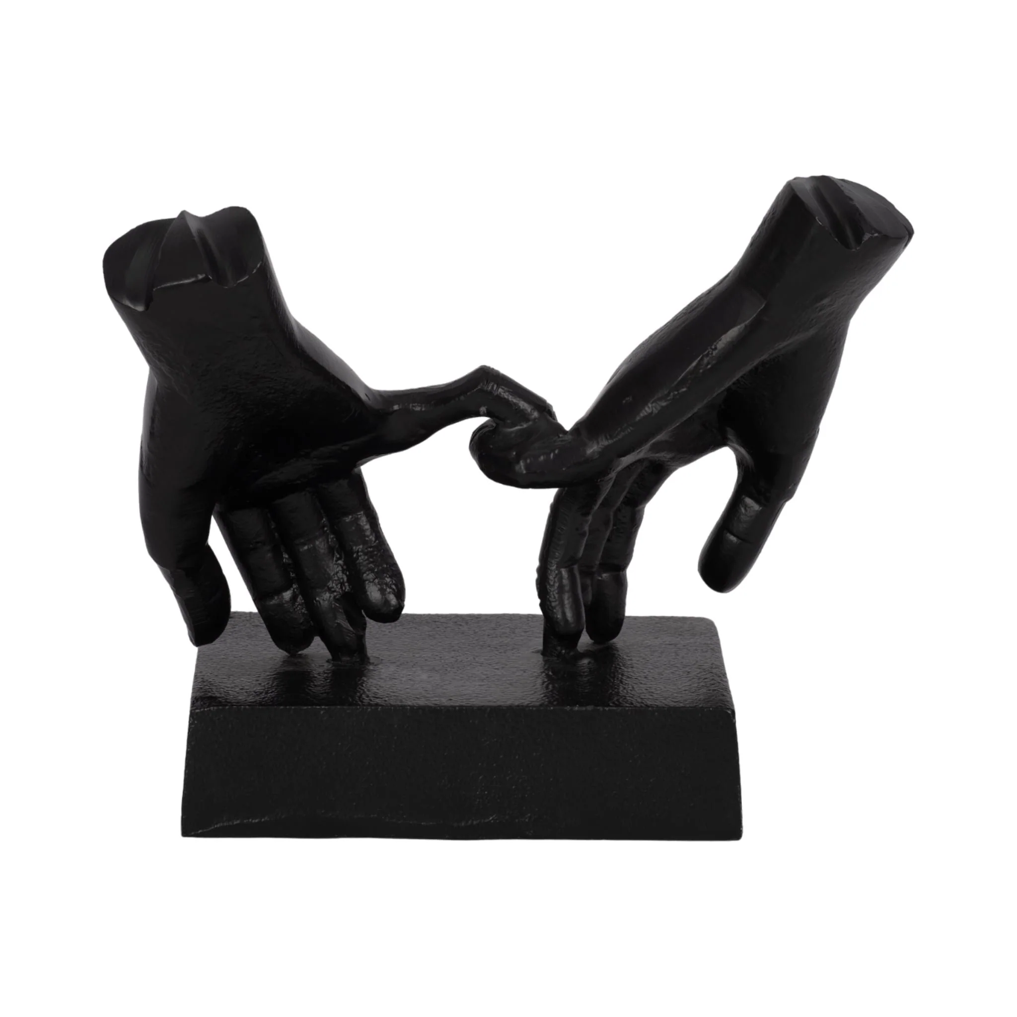 Metal,9"h,entwined Hands Sculpture, Black - Image 4