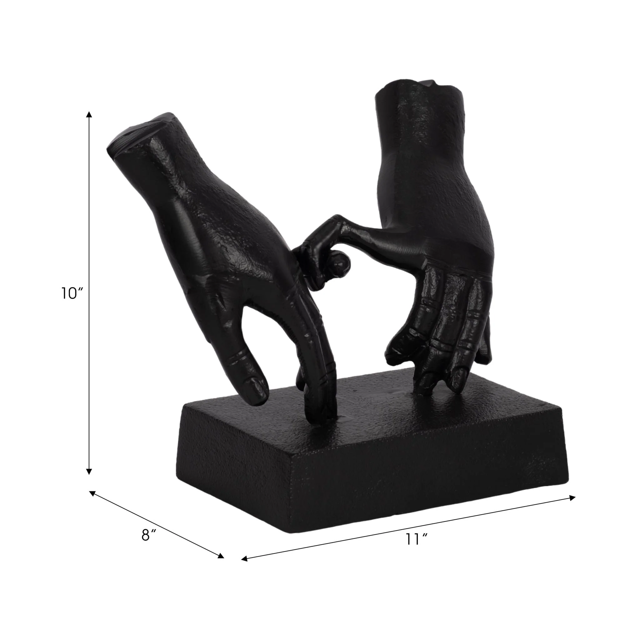 Metal,9"h,entwined Hands Sculpture, Black - Image 8