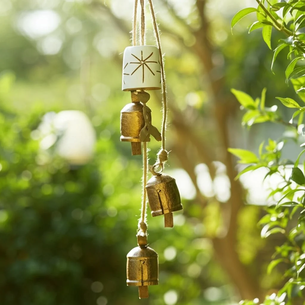 Metal/cer, 28" Bell Clusters, Gold/white - Image 12