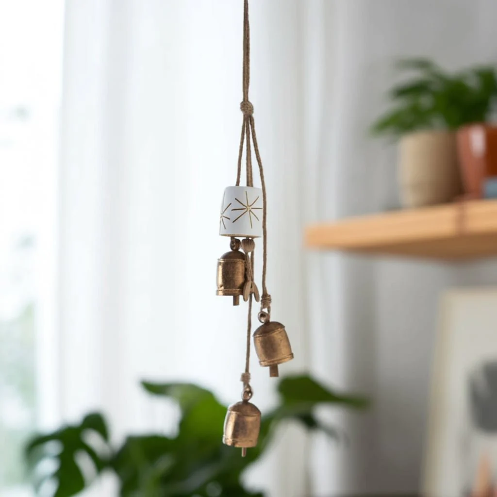 Metal/cer, 28" Bell Clusters, Gold/white - Image 13
