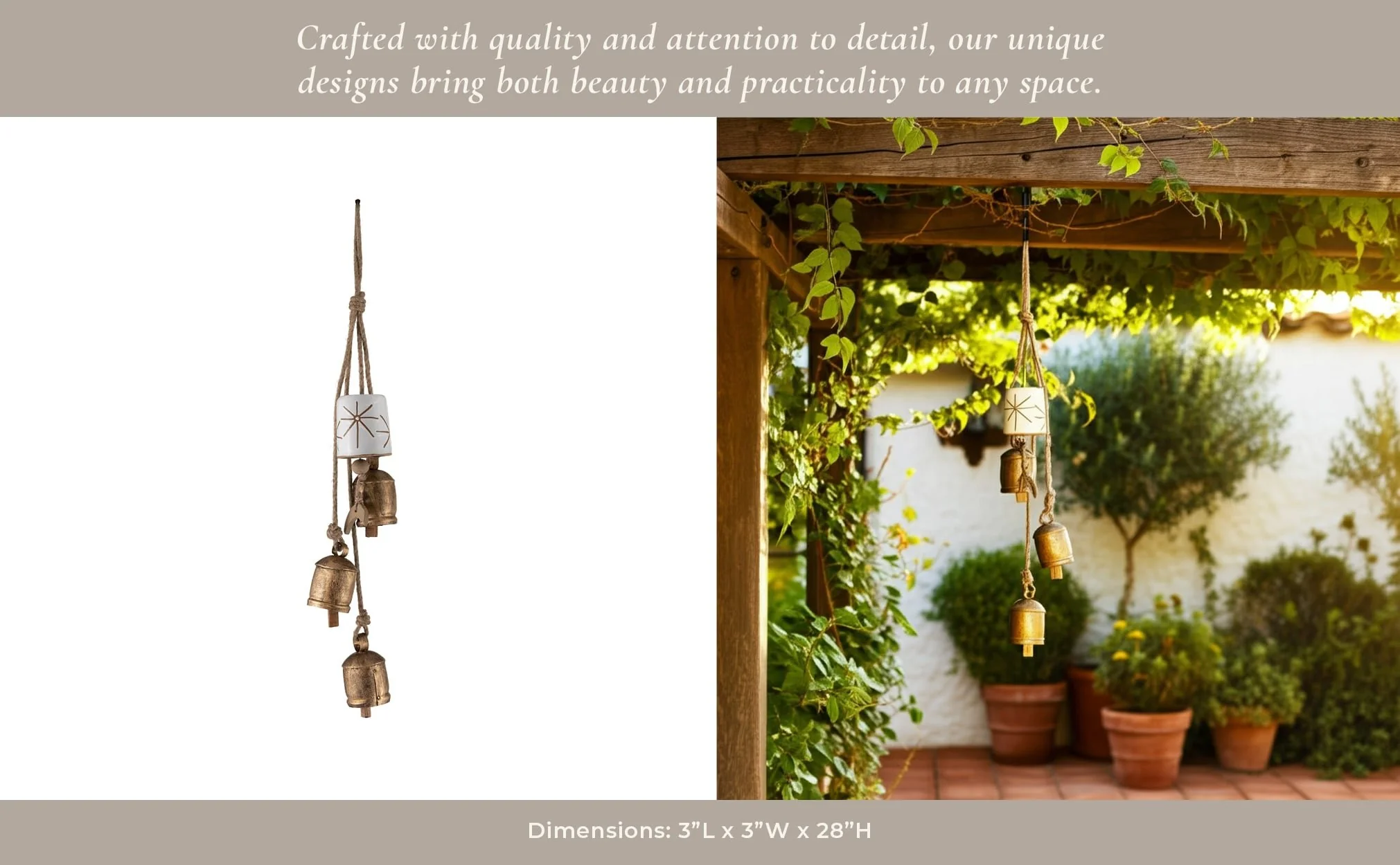 Metal/cer, 28" Bell Clusters, Gold/white - Image 14