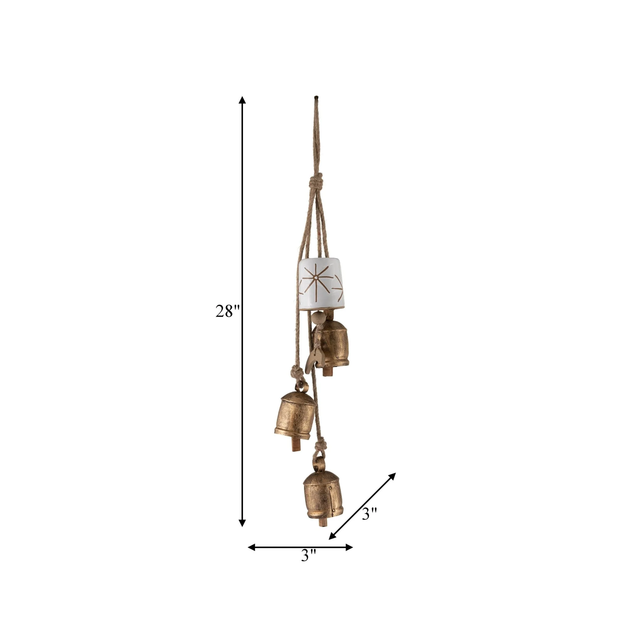 Metal/cer, 28" Bell Clusters, Gold/white - Image 8