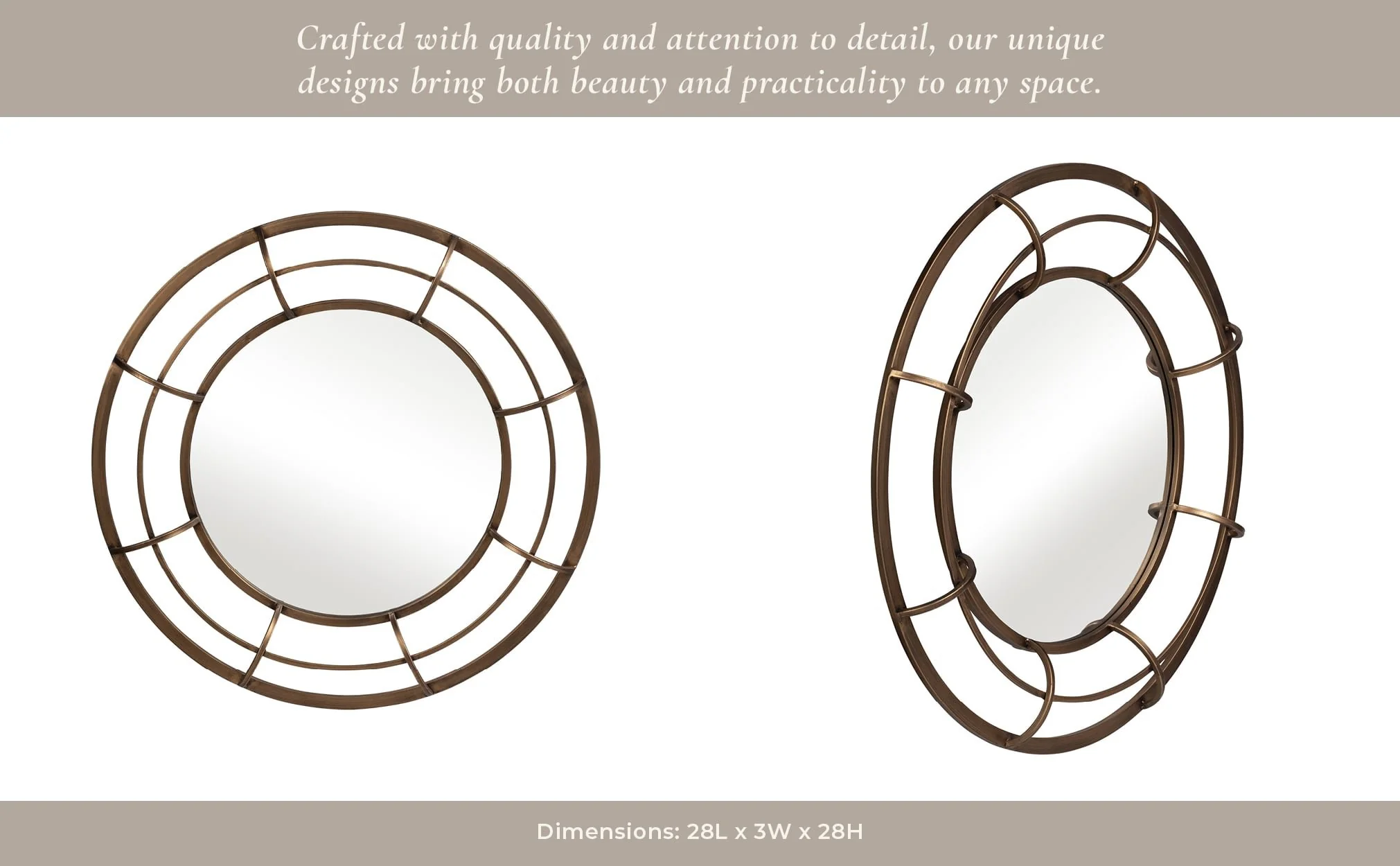 Metal Frame 28" Wall Mirror ,gold - Wb - Image 10