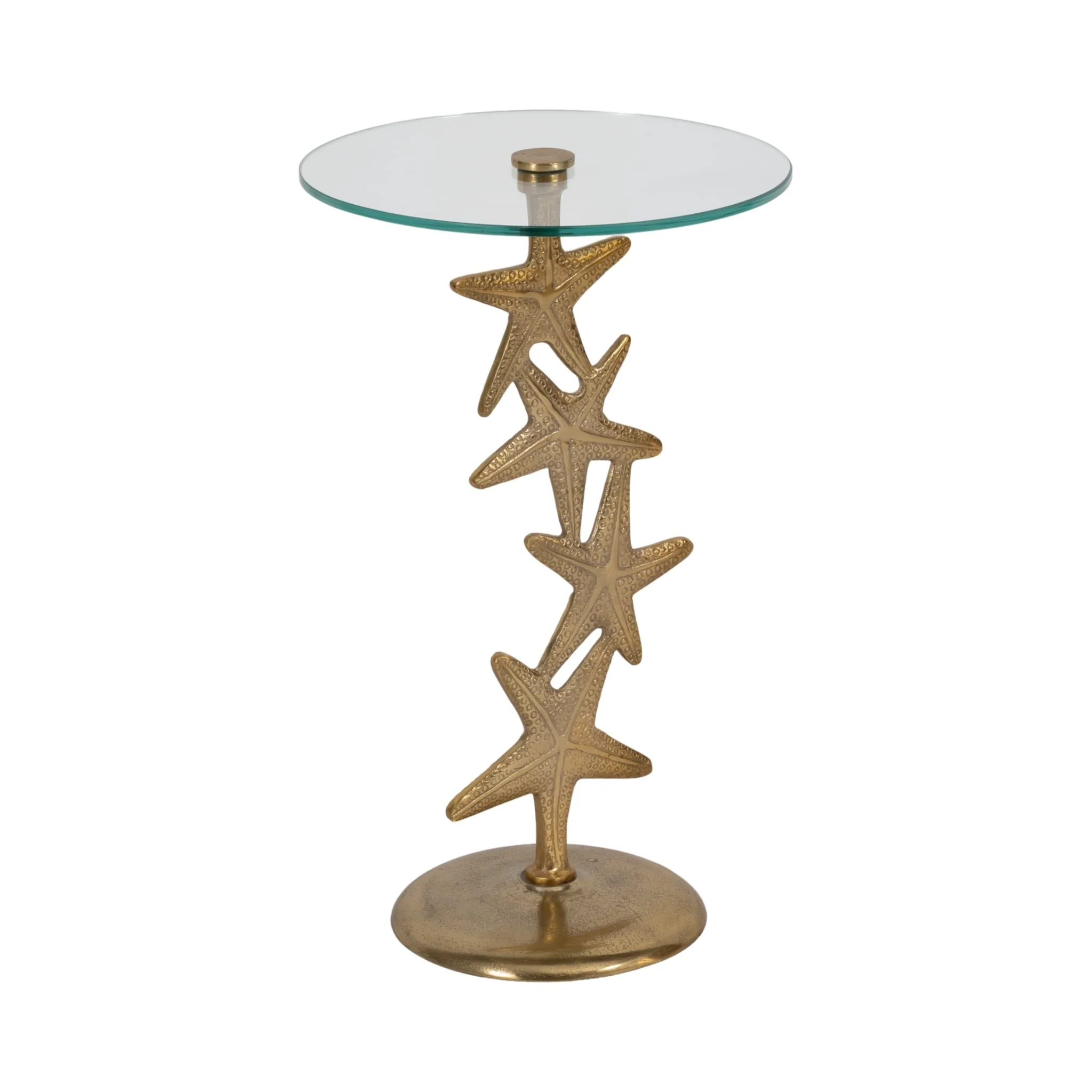 Metal/glass 15"d/25"h,gold Starfish Sidetable Kd - Image 2