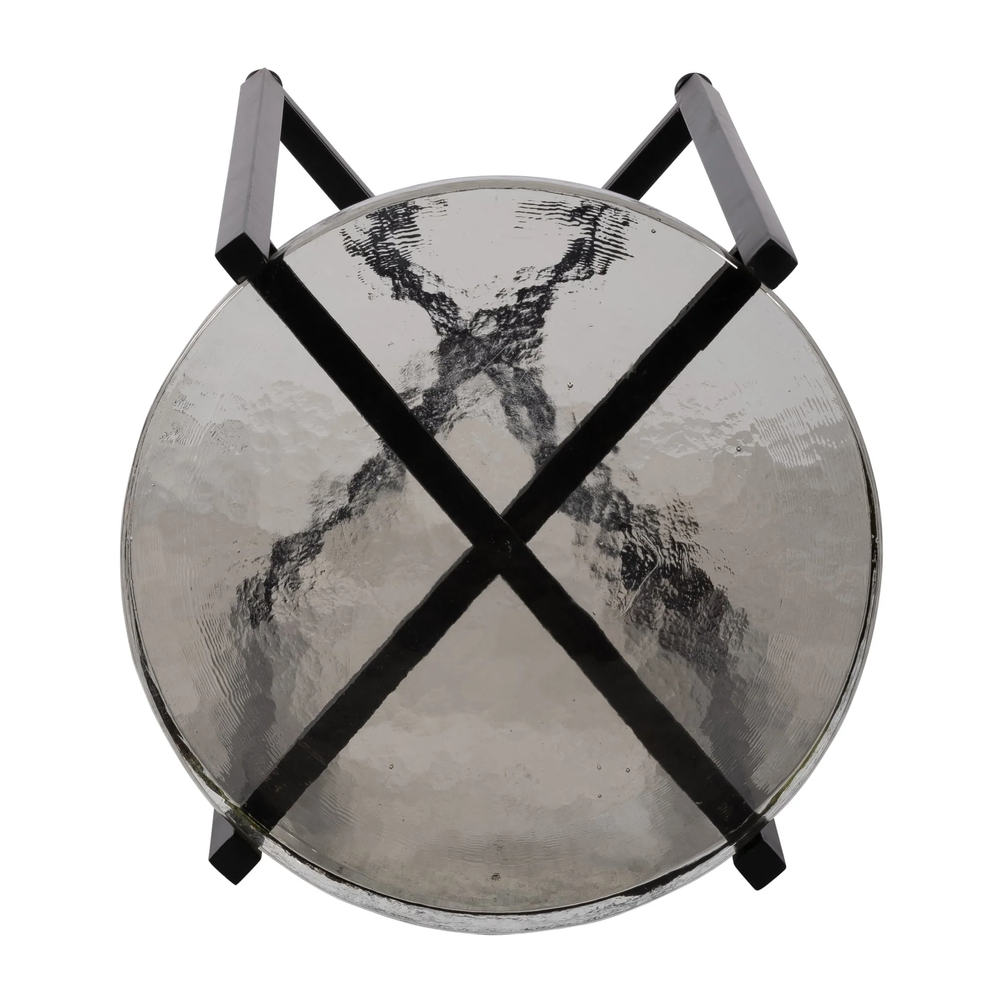 Metal/glass, 17"dx22"h Side Table, Black - Image 3