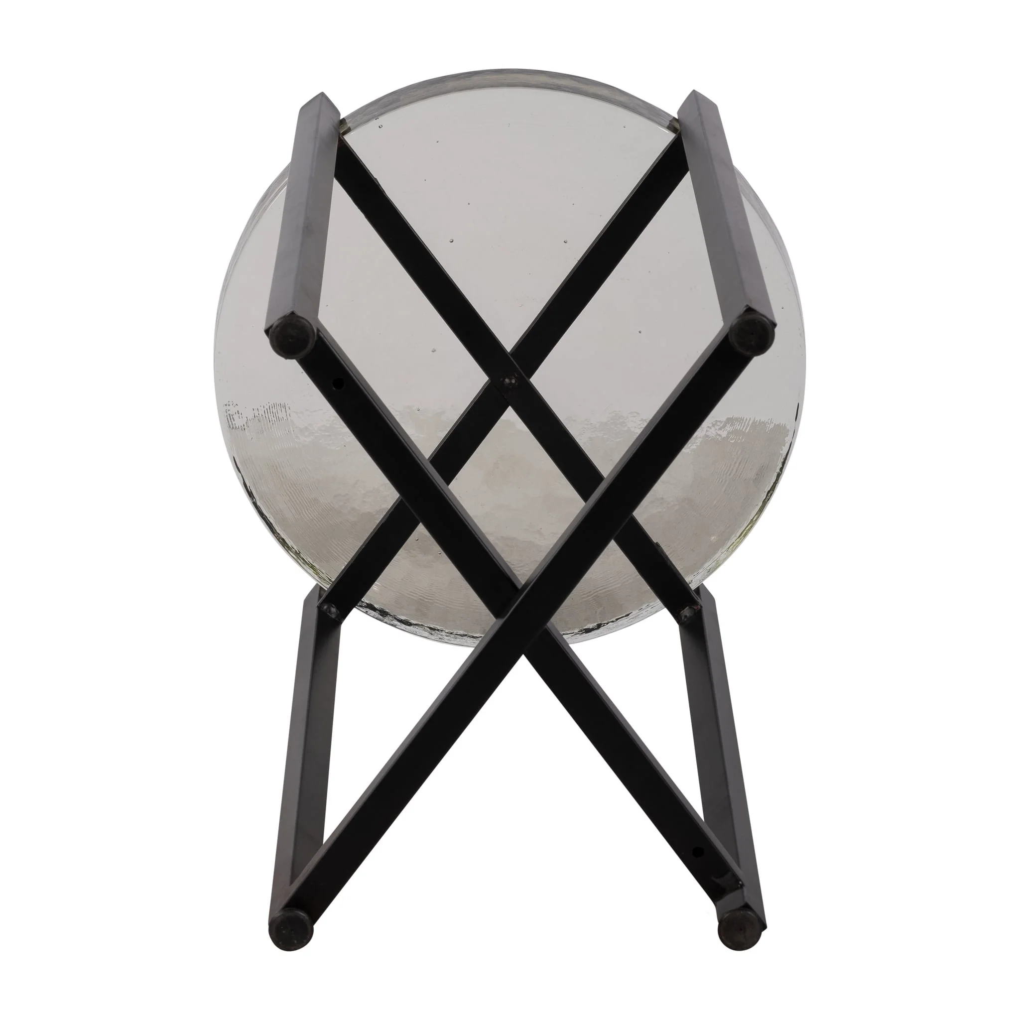 Metal/glass, 17"dx22"h Side Table, Black - Image 4