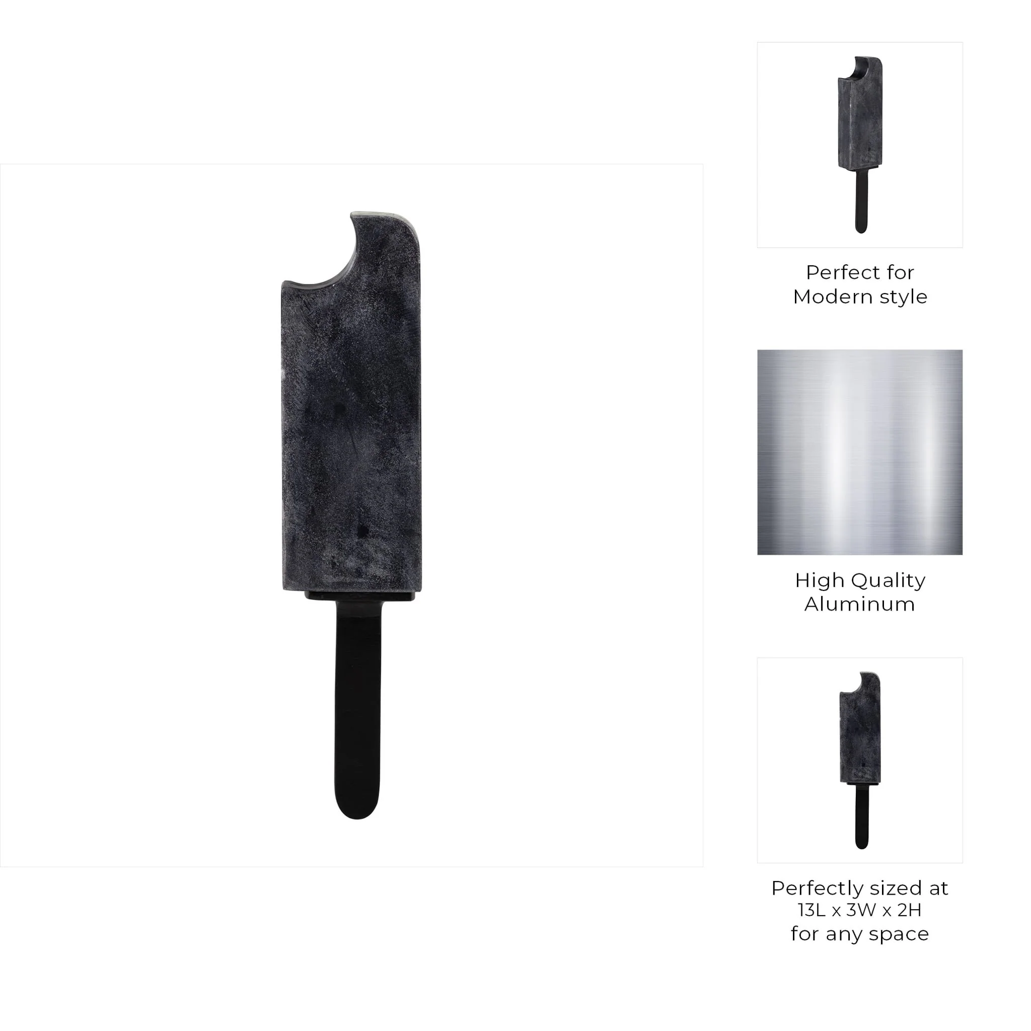 Metal/marble,13",bitten Popsicle Deco,black - Image 8