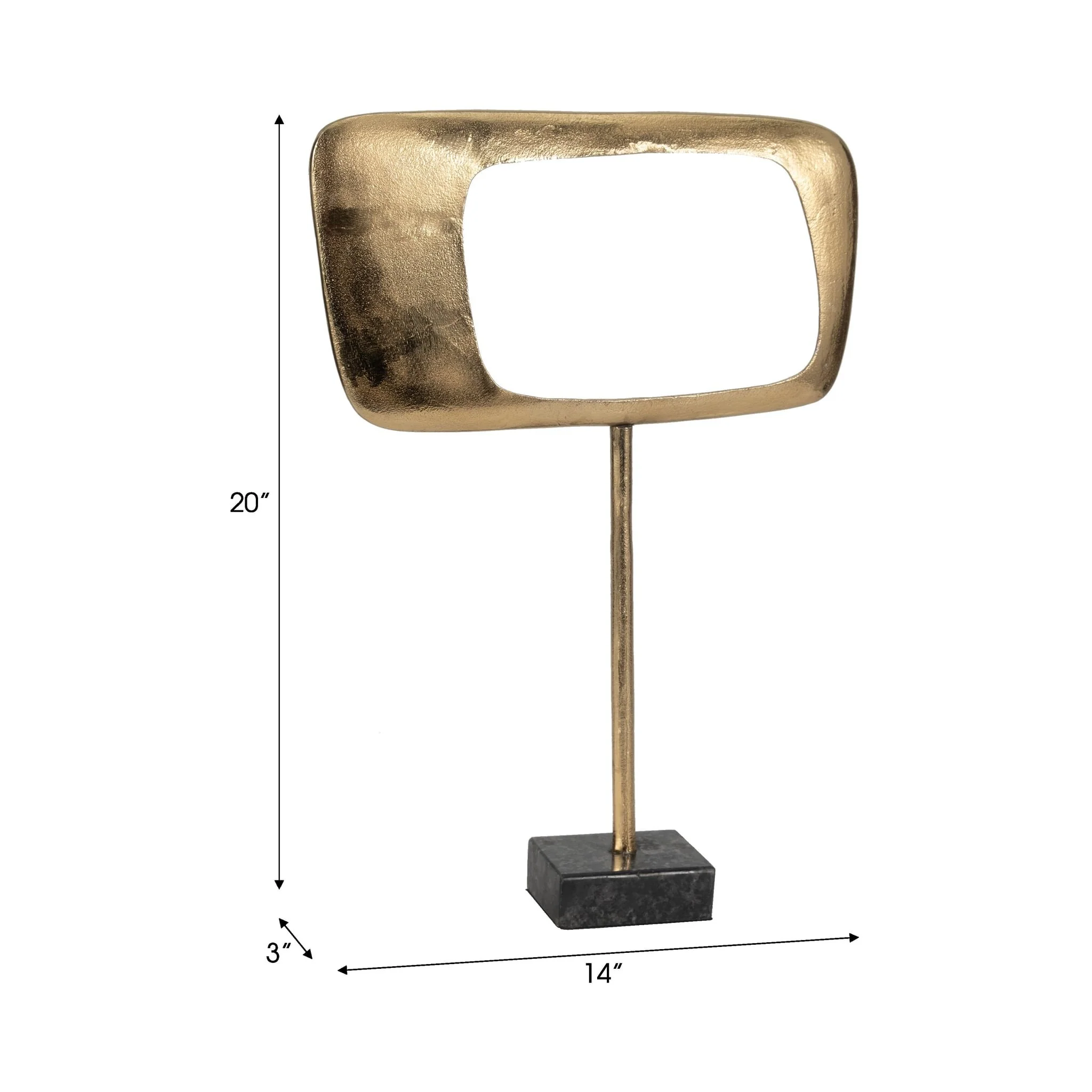 Metal/marble, 20" Table Top Deco, Gold Kd - Image 9