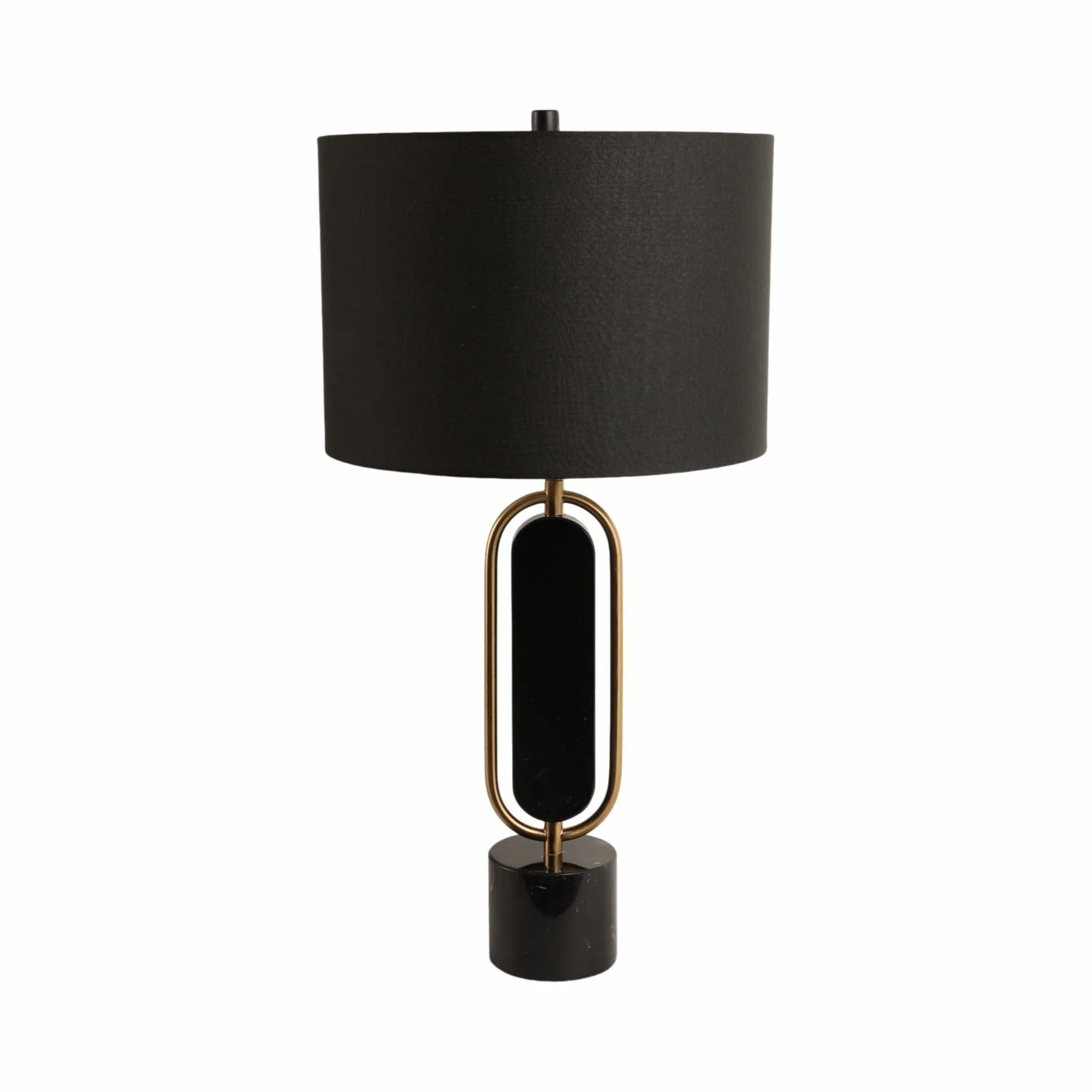Metal/marble 30" Table Lamp, Gold/black