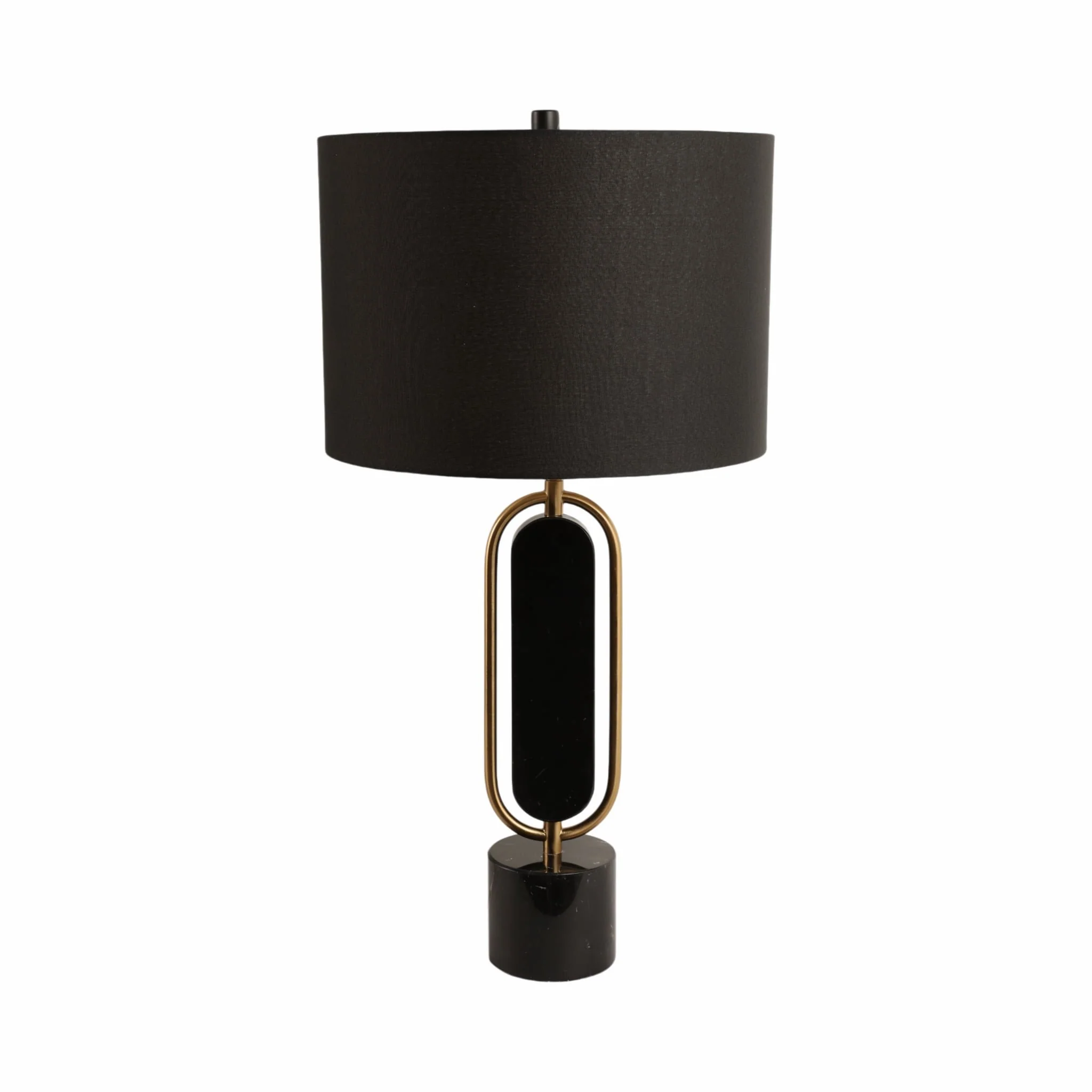 Metal/marble 30" Table Lamp, Gold/black - Image 2