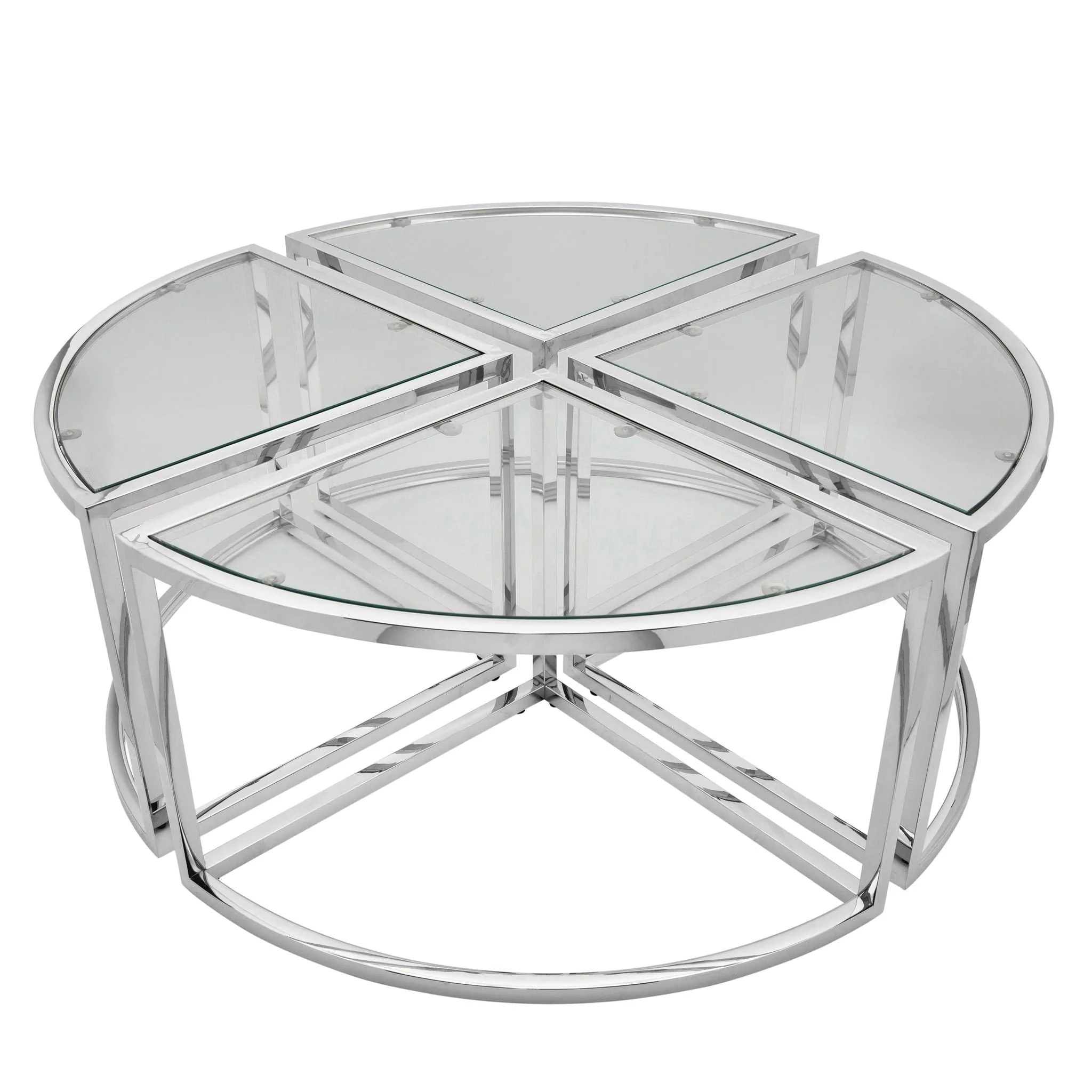 Metal Pull Out Coffee Table, Silver 2boxes - Image 5