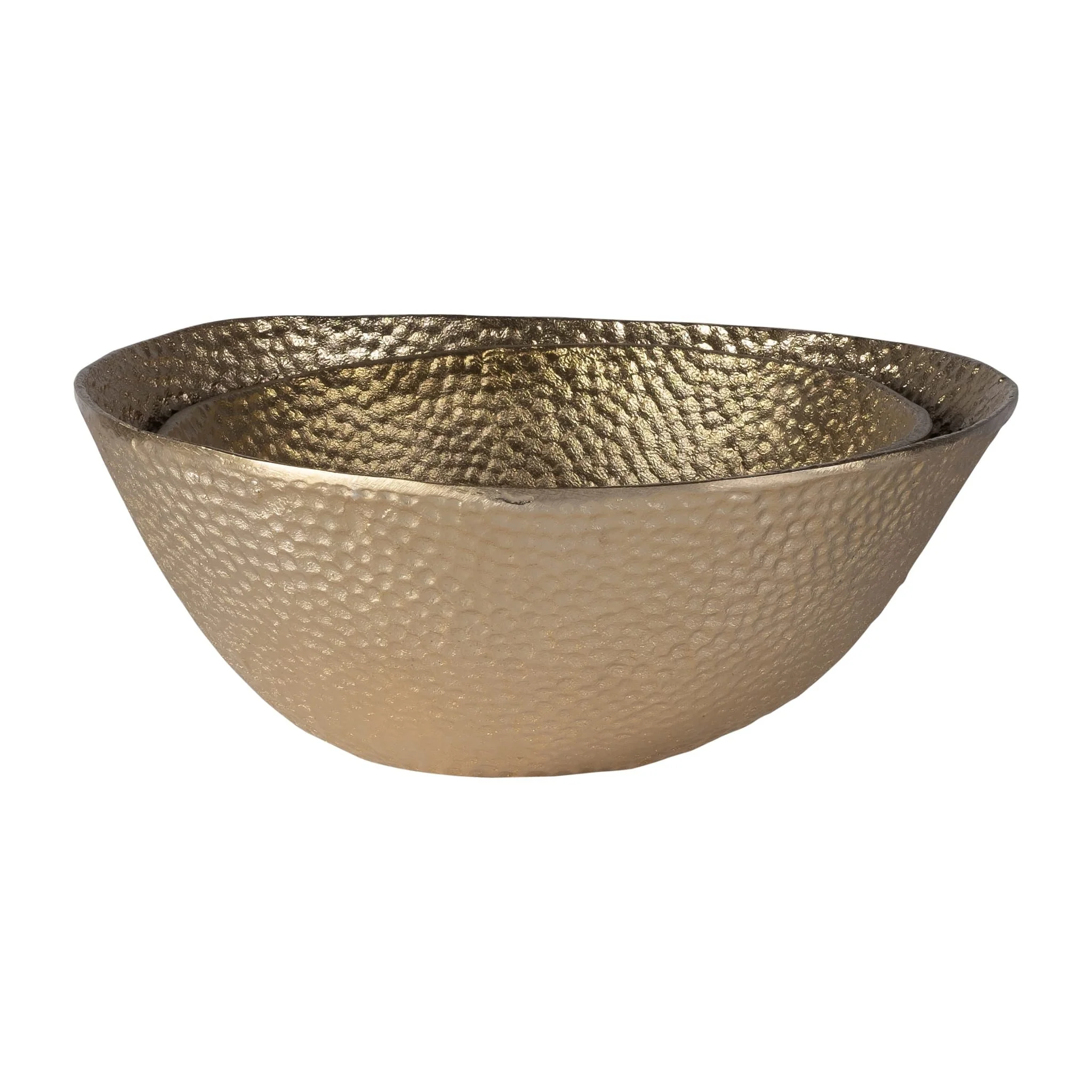 Metal,s/2 11/13", Round Hammered Bowls,champagne - Image 4