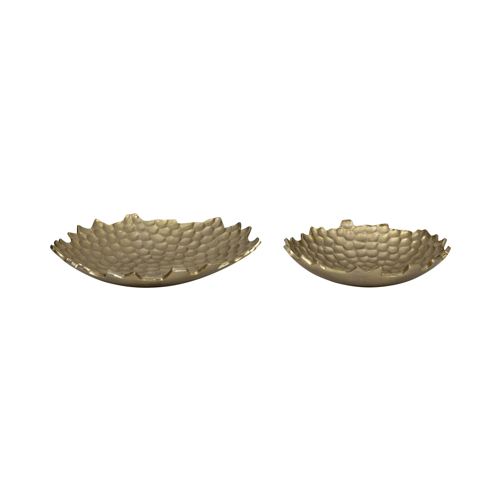 Metal, S/2 12/16" Honeycomb Bowls, Gold - Image 3