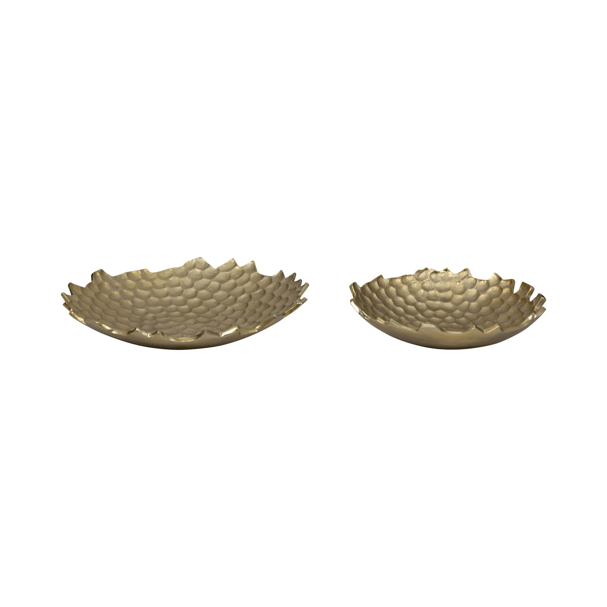 Metal, S/2 12/16" Honeycomb Bowls, Gold - Image 4