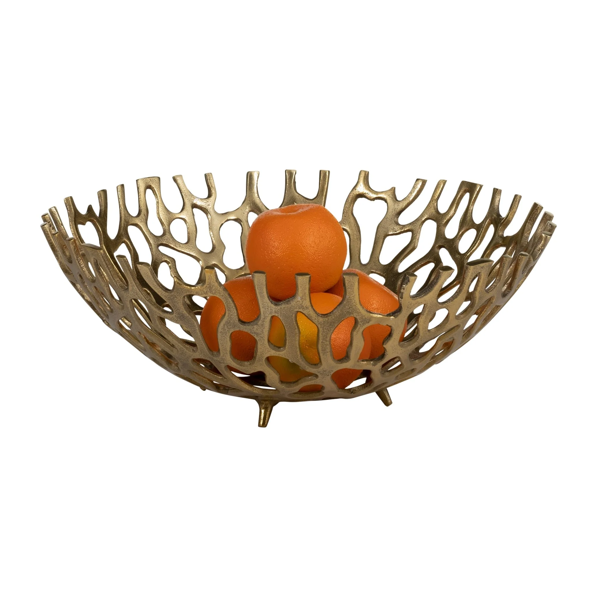 Metal, S/2 14/16" Cut-out Trays, Gold - Image 5