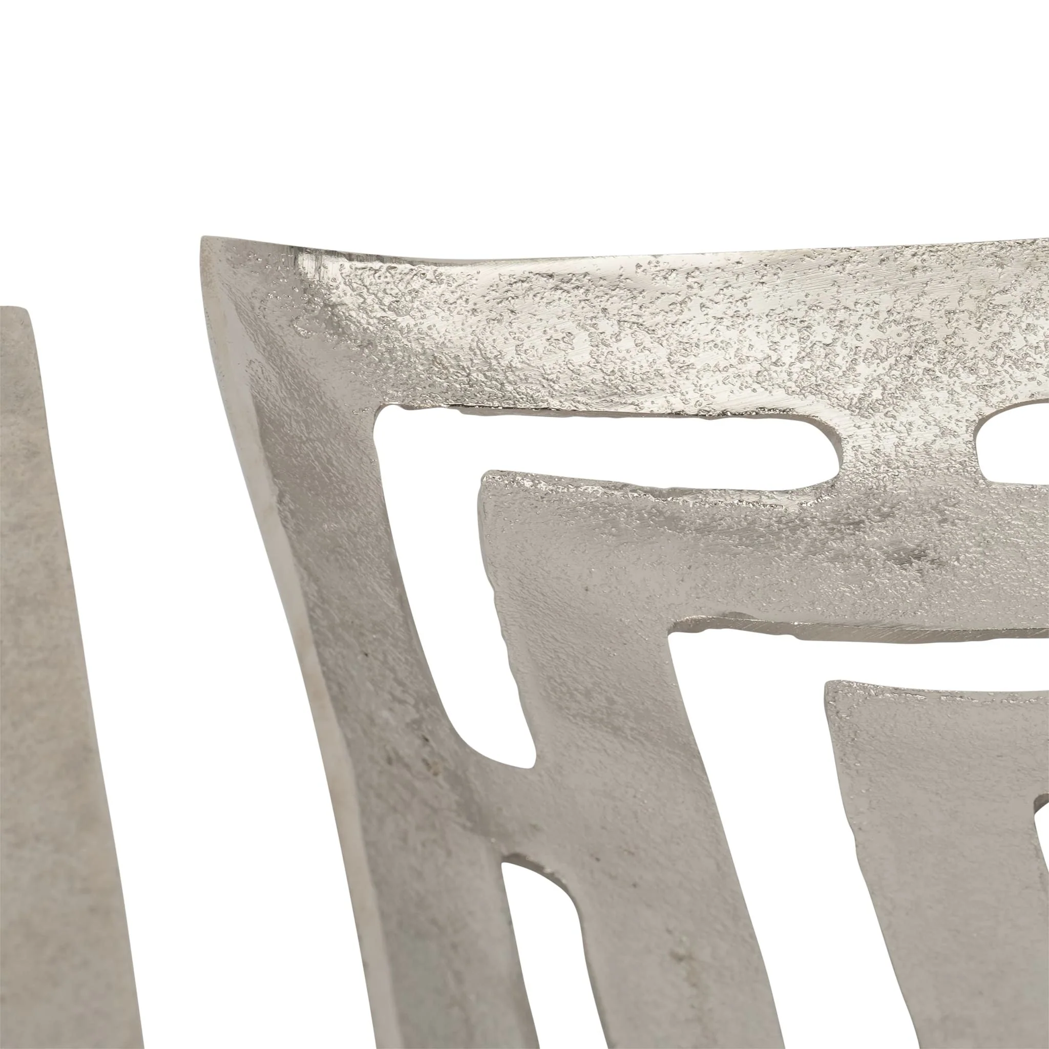 Metal, S/2 14/17" Cut-out Plates, Silver - Image 6