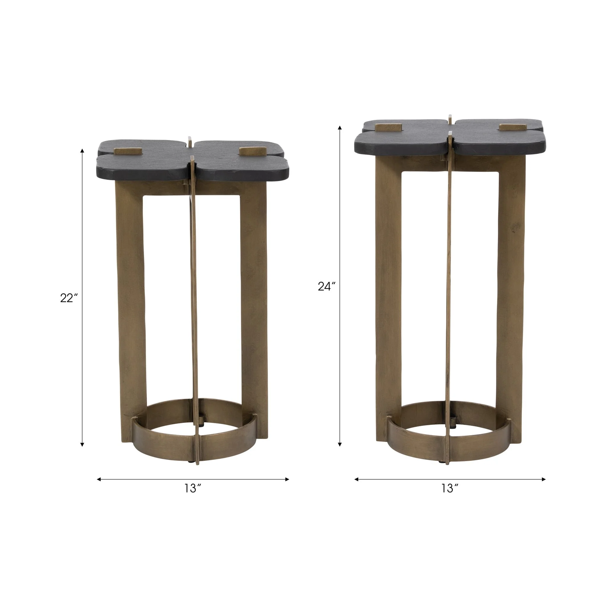 Metal, S/2 22/24" Stone Top Side Tables, 2boxes - Image 7
