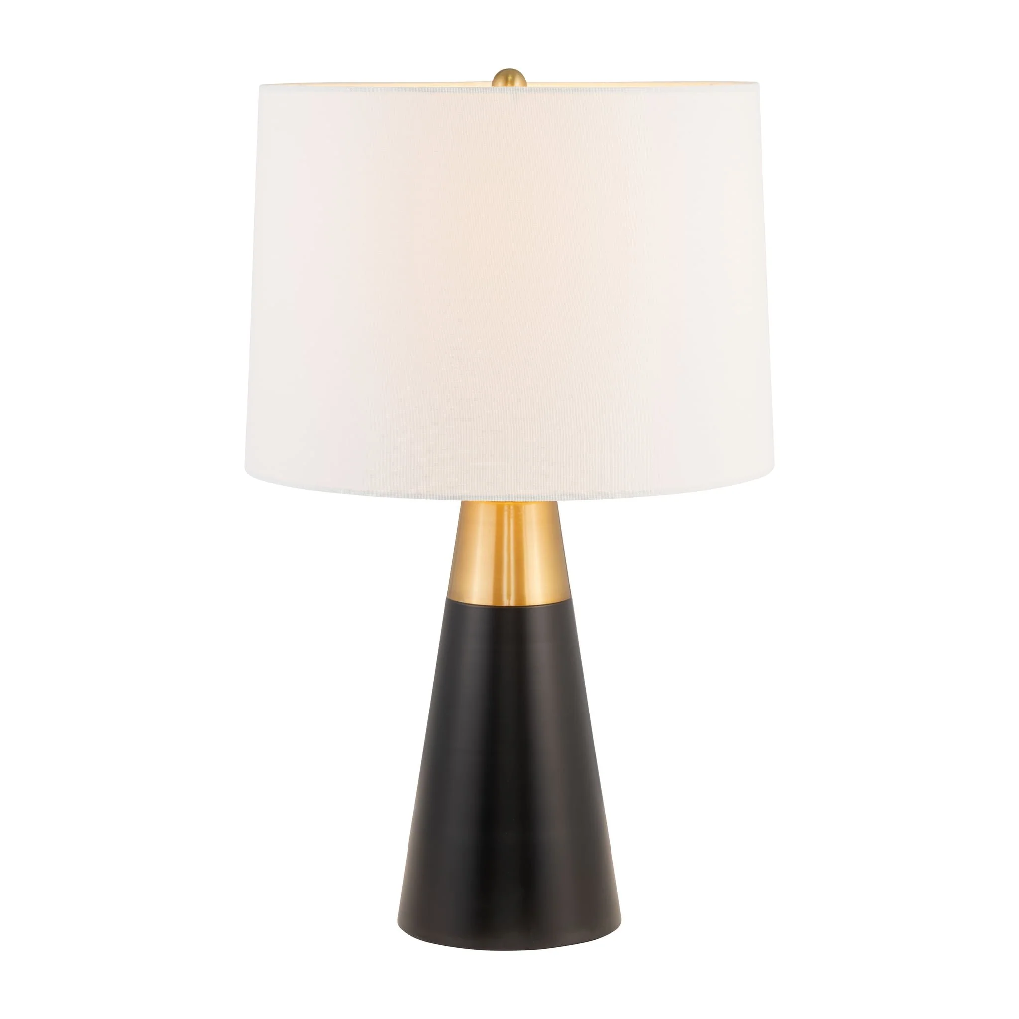 Metal,s/2,23"h,2tone Cone Tbl Lamps,blk/gld - Image 3