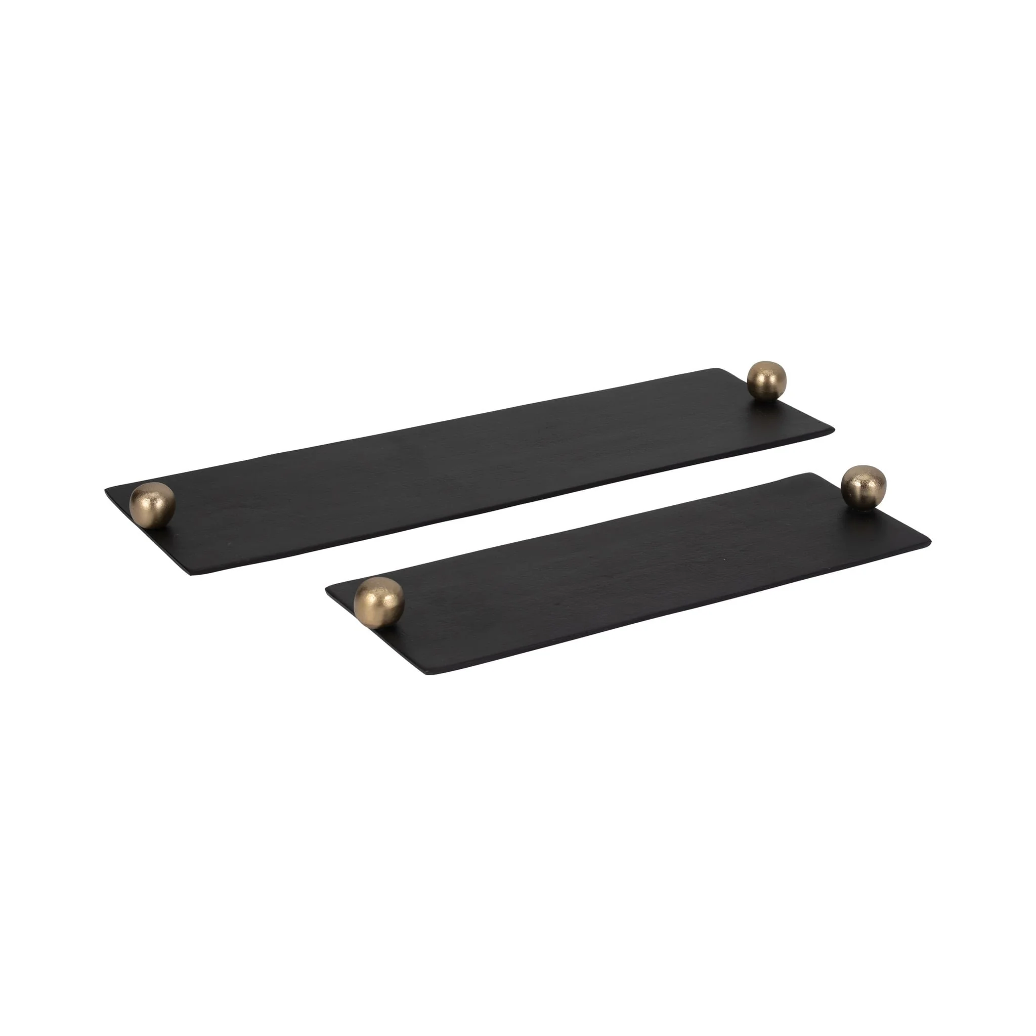 Metal,s/2 24/18",flat Tray With Gld Knob Handles,b - Image 3
