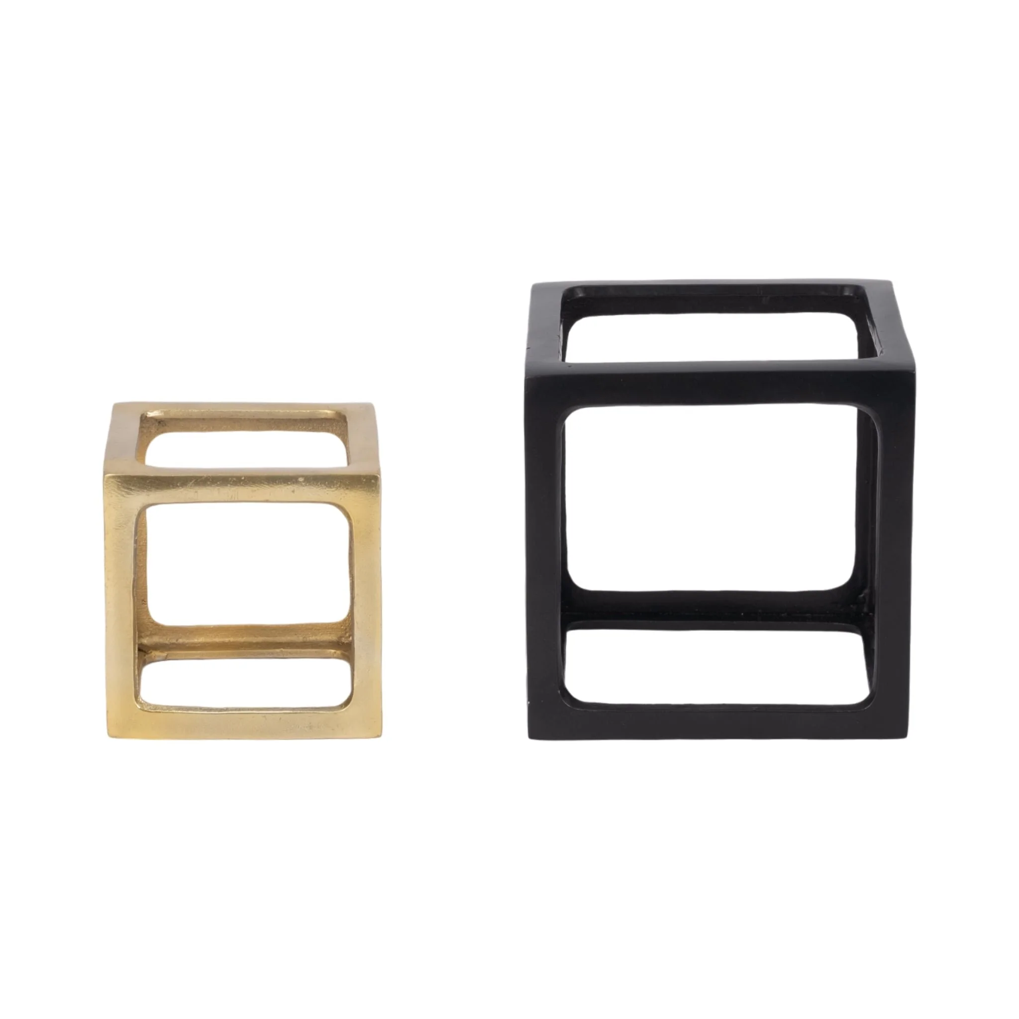 Metal, S/2 5/7" Open Square Object, Multi - Image 2