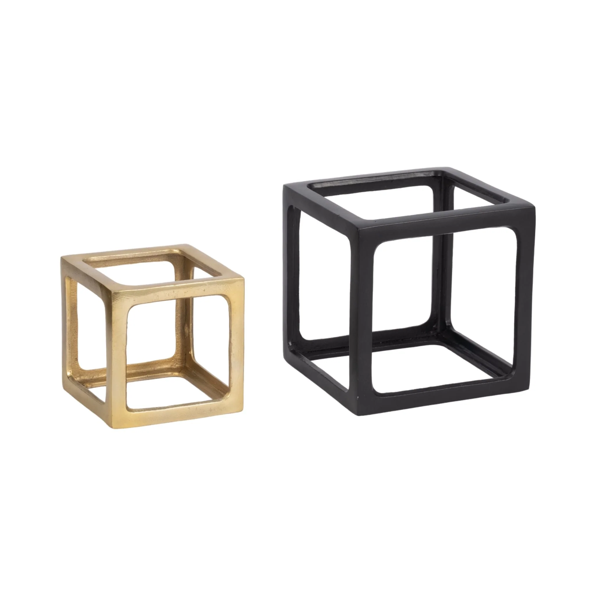 Metal, S/2 5/7" Open Square Object, Multi - Image 3