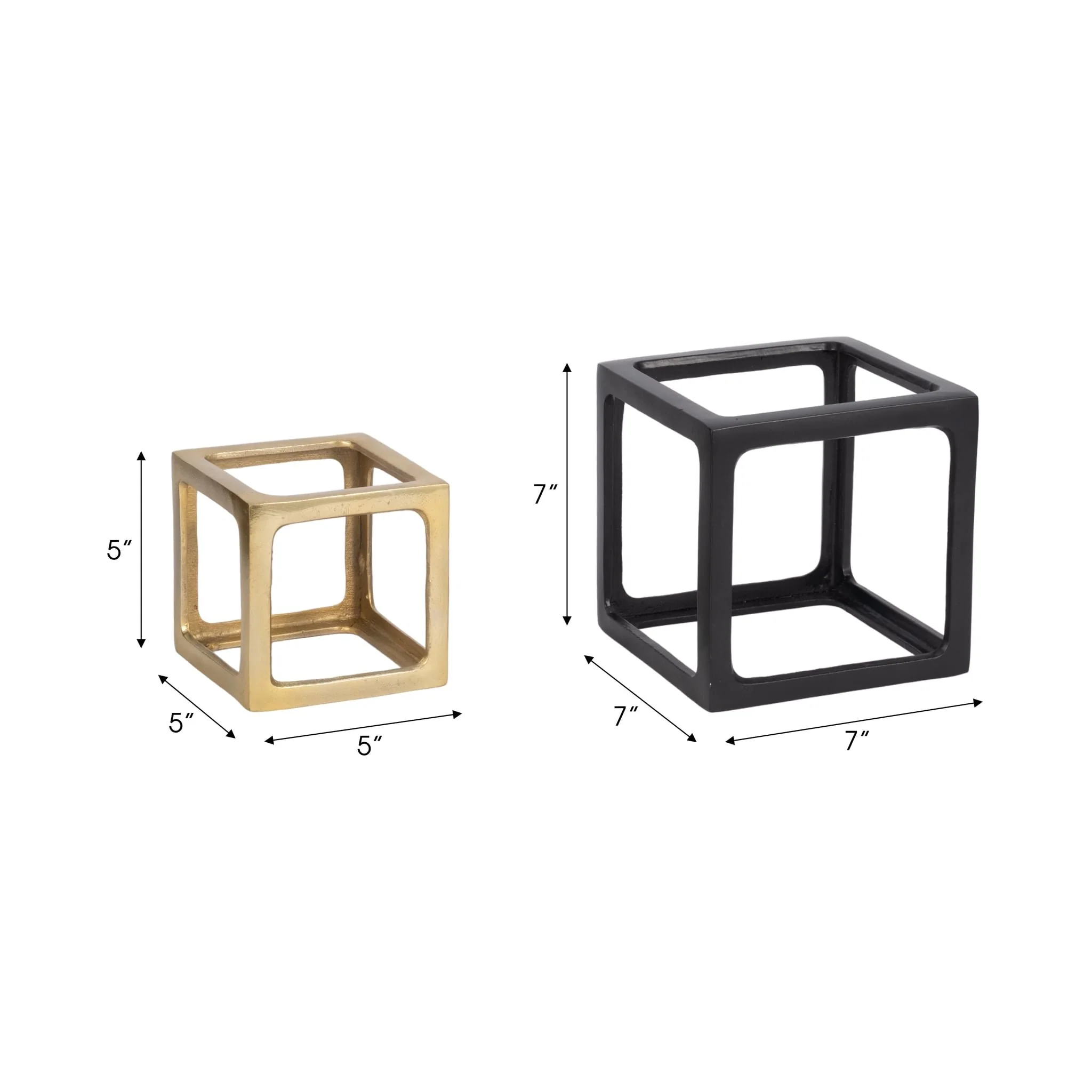 Metal, S/2 5/7" Open Square Object, Multi - Image 9