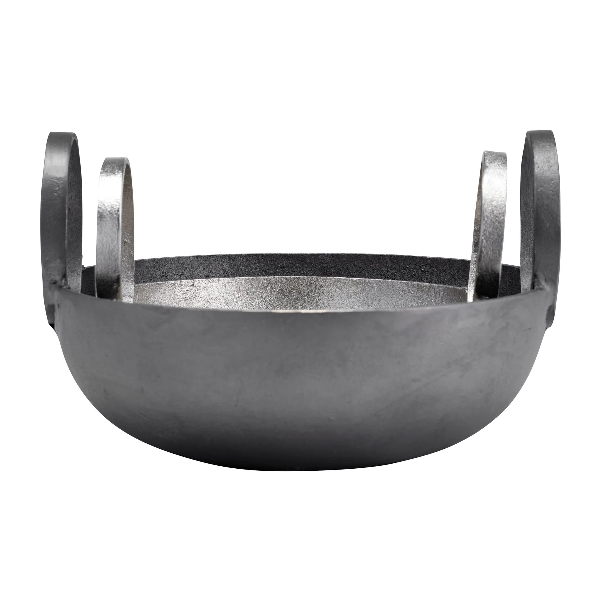 Metal, S/2, 7/8" Bowl With Handles, Slvr/gunmetal - Image 4