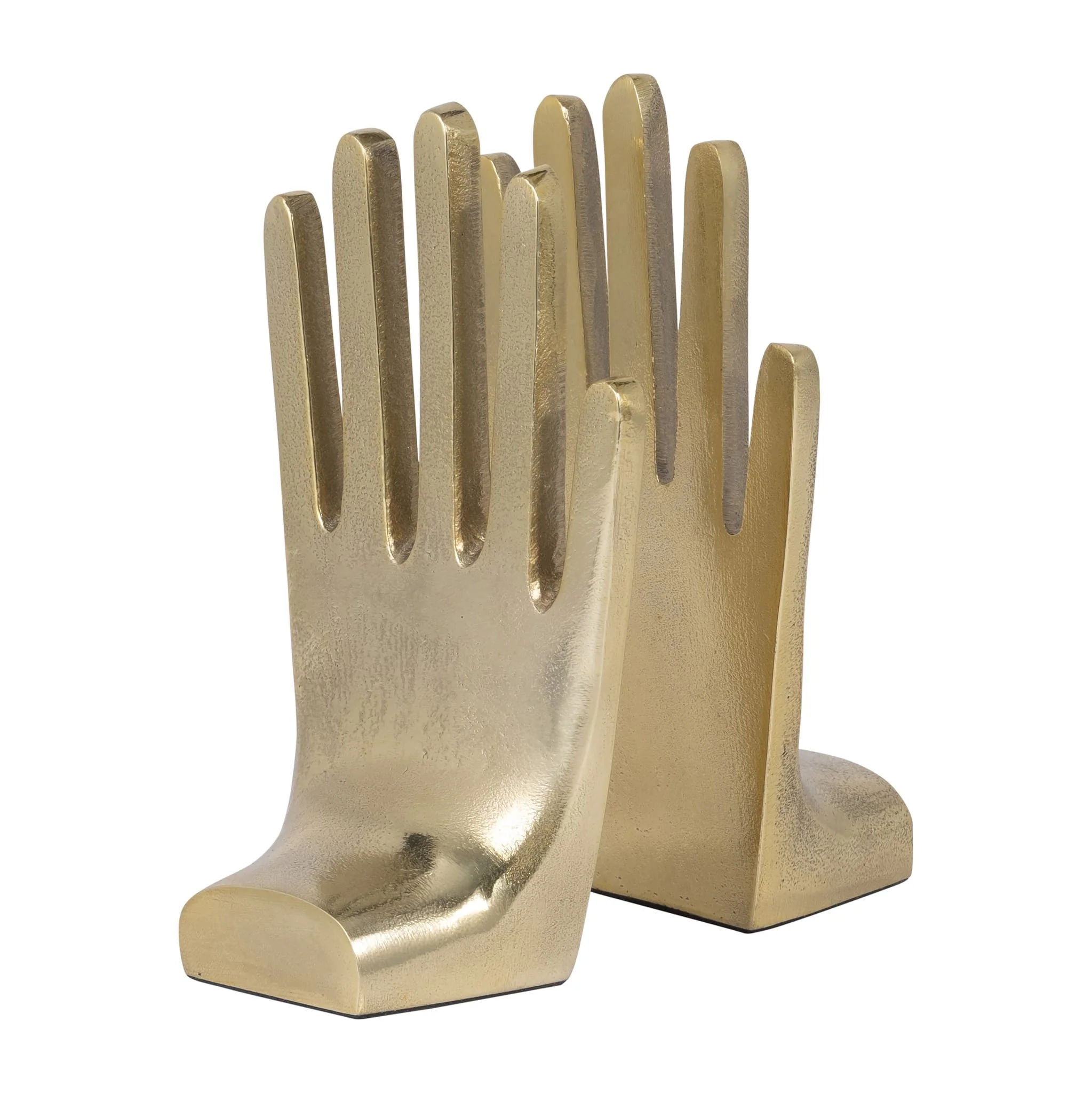 Metal, S/2 7" Hands Bookends, Gold - Image 3