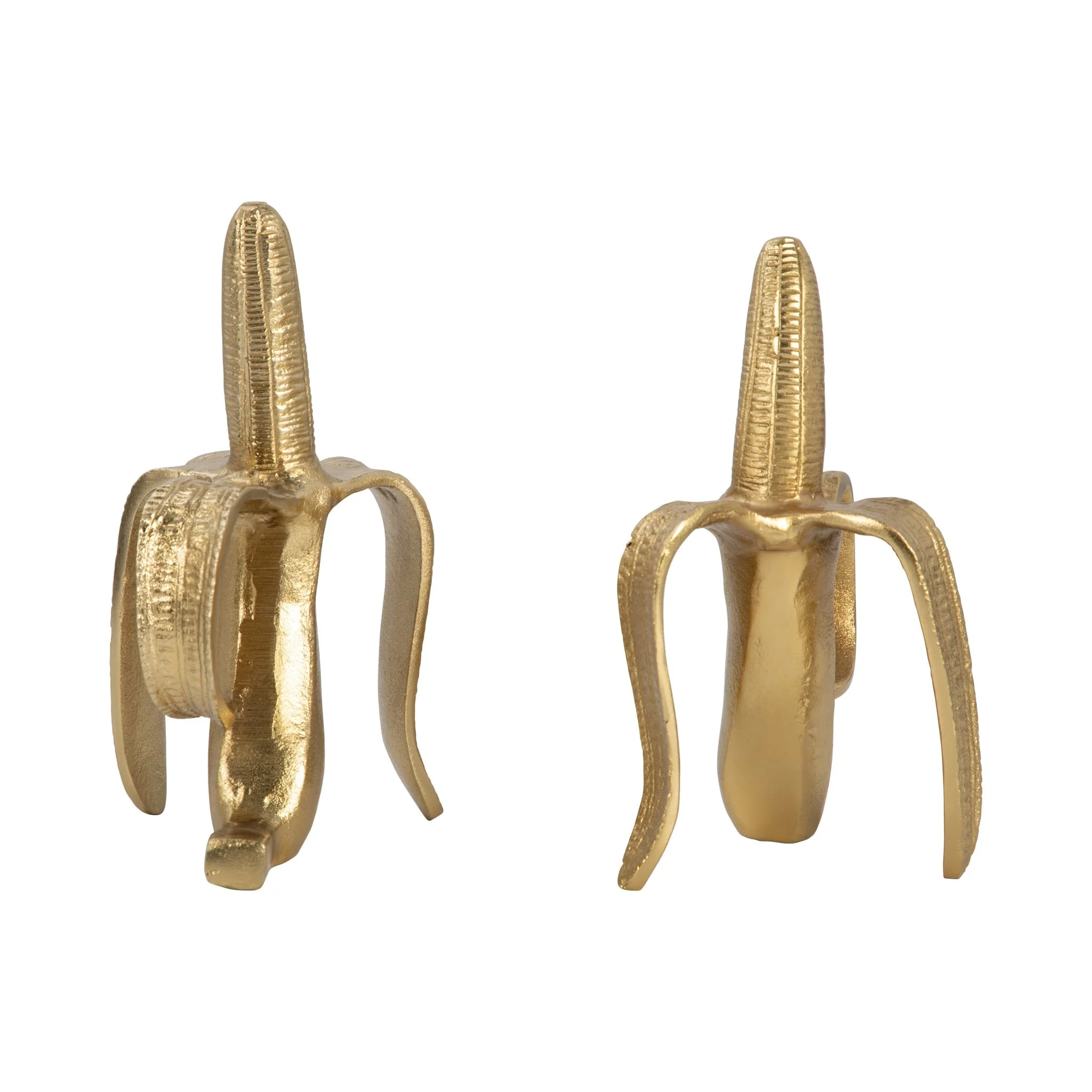 Metal, S/2 9" Banana Bookends, Gold - Image 4