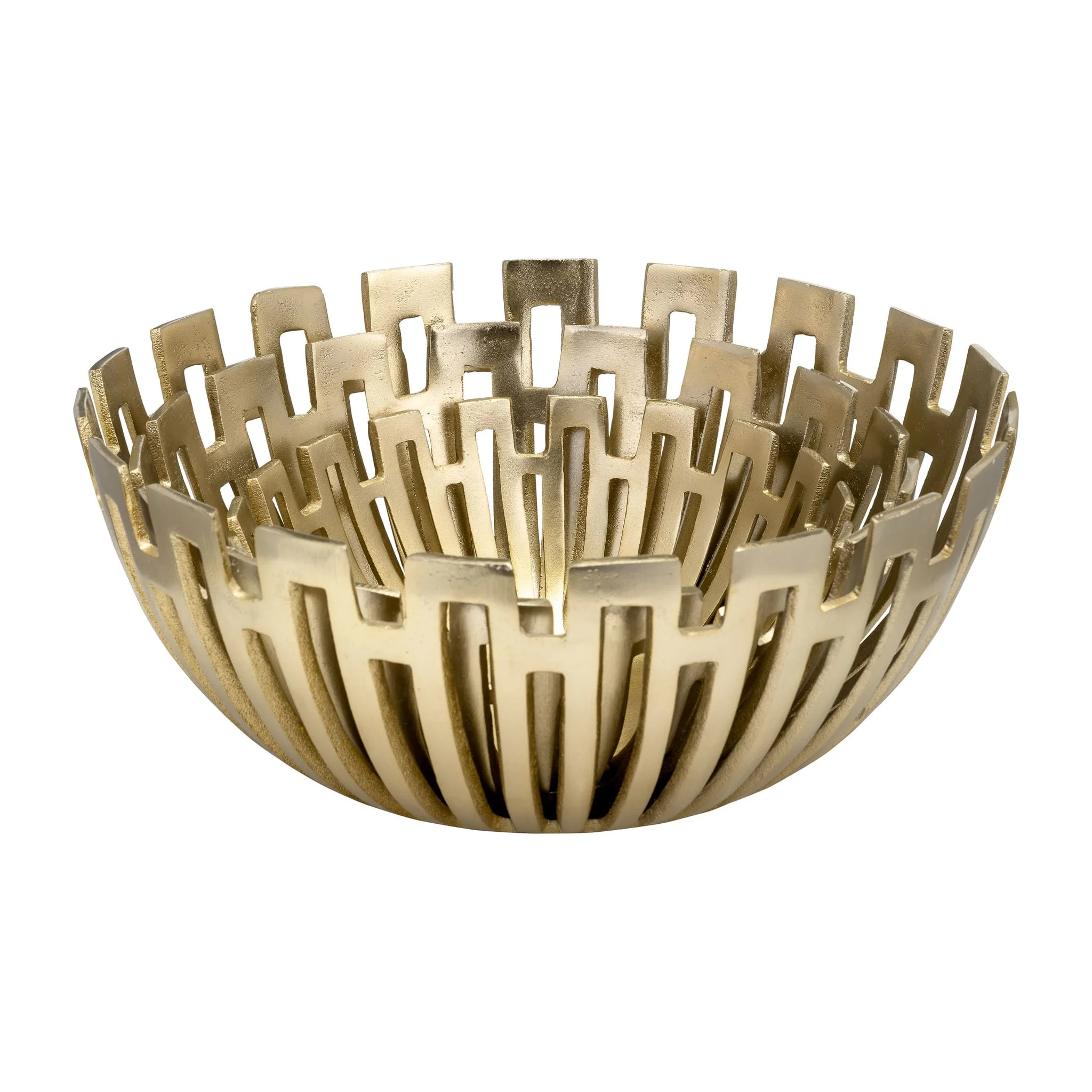 Metal, S/3 11/14/16" Geometric Bowls, Gold - Image 3