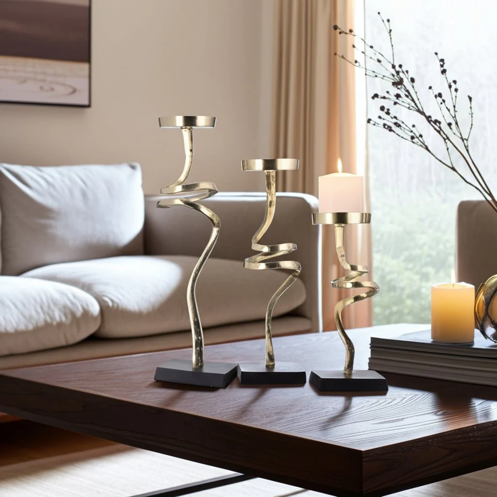 Metal,s/3 13,15,17",abstract Candle Pillar Holder, - Image 11